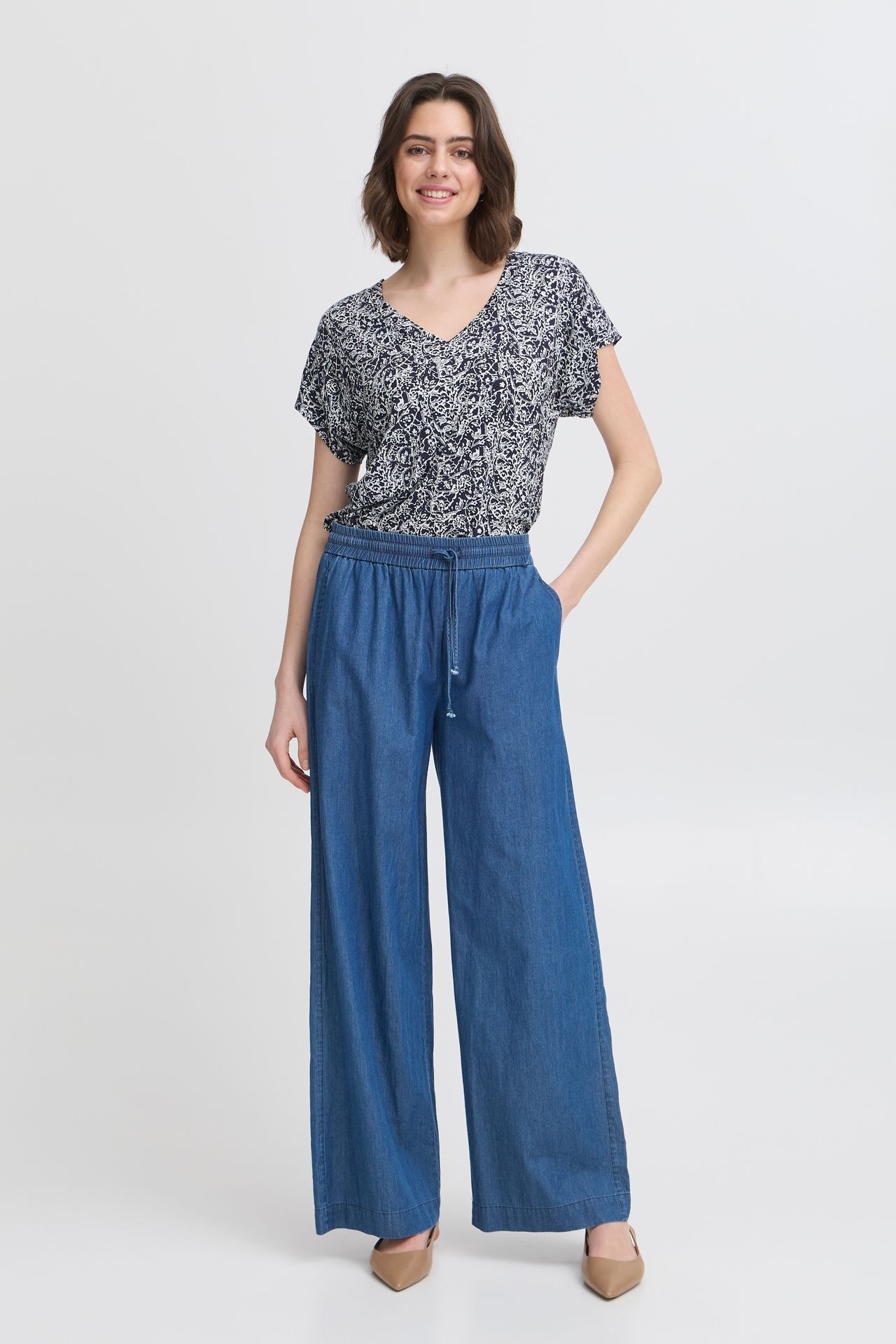 Fransa FRFEDOT TEE 7 Navy Blazer AOP MS25 2900152258053