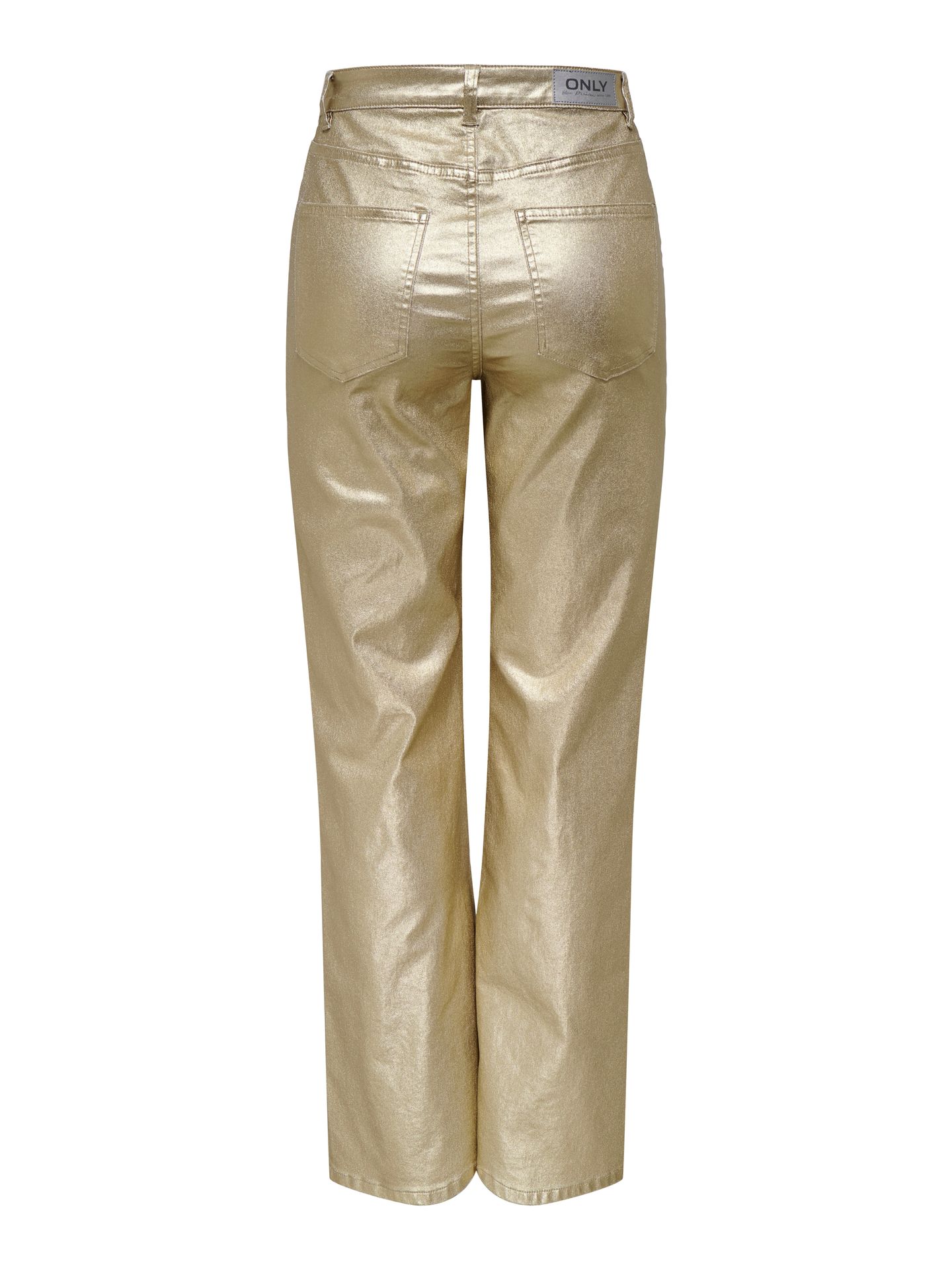 Only ONLJUICY-VIV HW W METAL COATED PANT Gold Colour 2900152438042