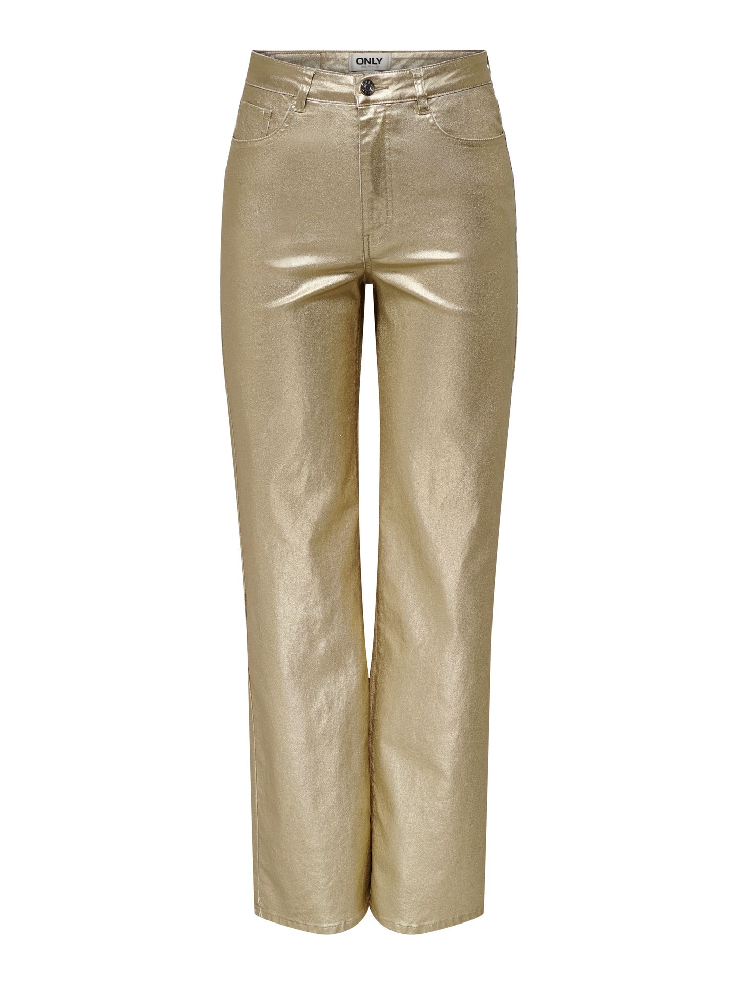 Only ONLJUICY-VIV HW W METAL COATED PANT Gold Colour 2900152438028