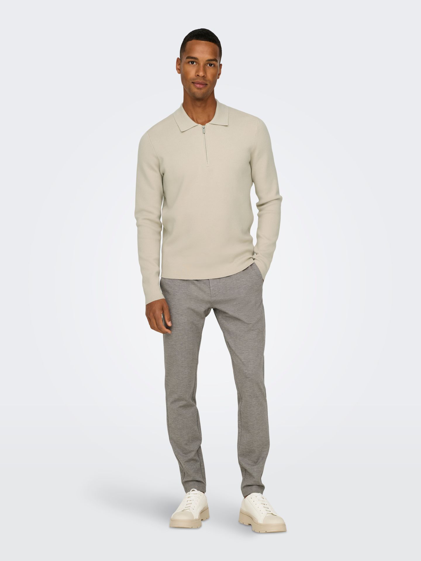 Only & Sons ONSMARK SLIM DITSY 020934 PANT NOOS Chinchilla 2900152526190