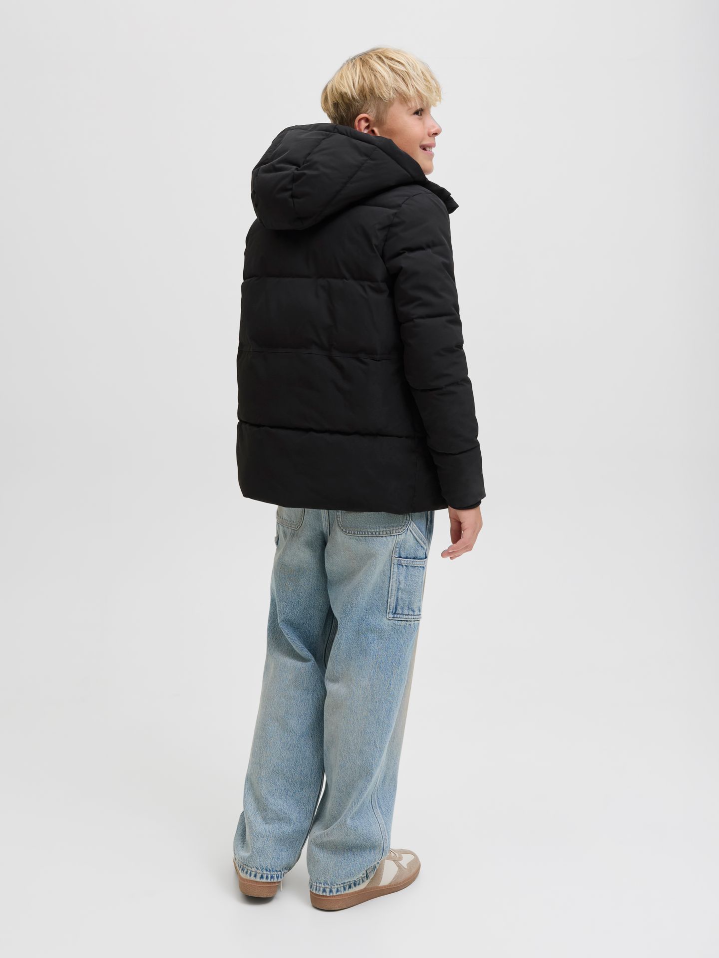 Jack & Jones JJEOWEN PUFFER SN JNR Black/LOOSE 2900152555015
