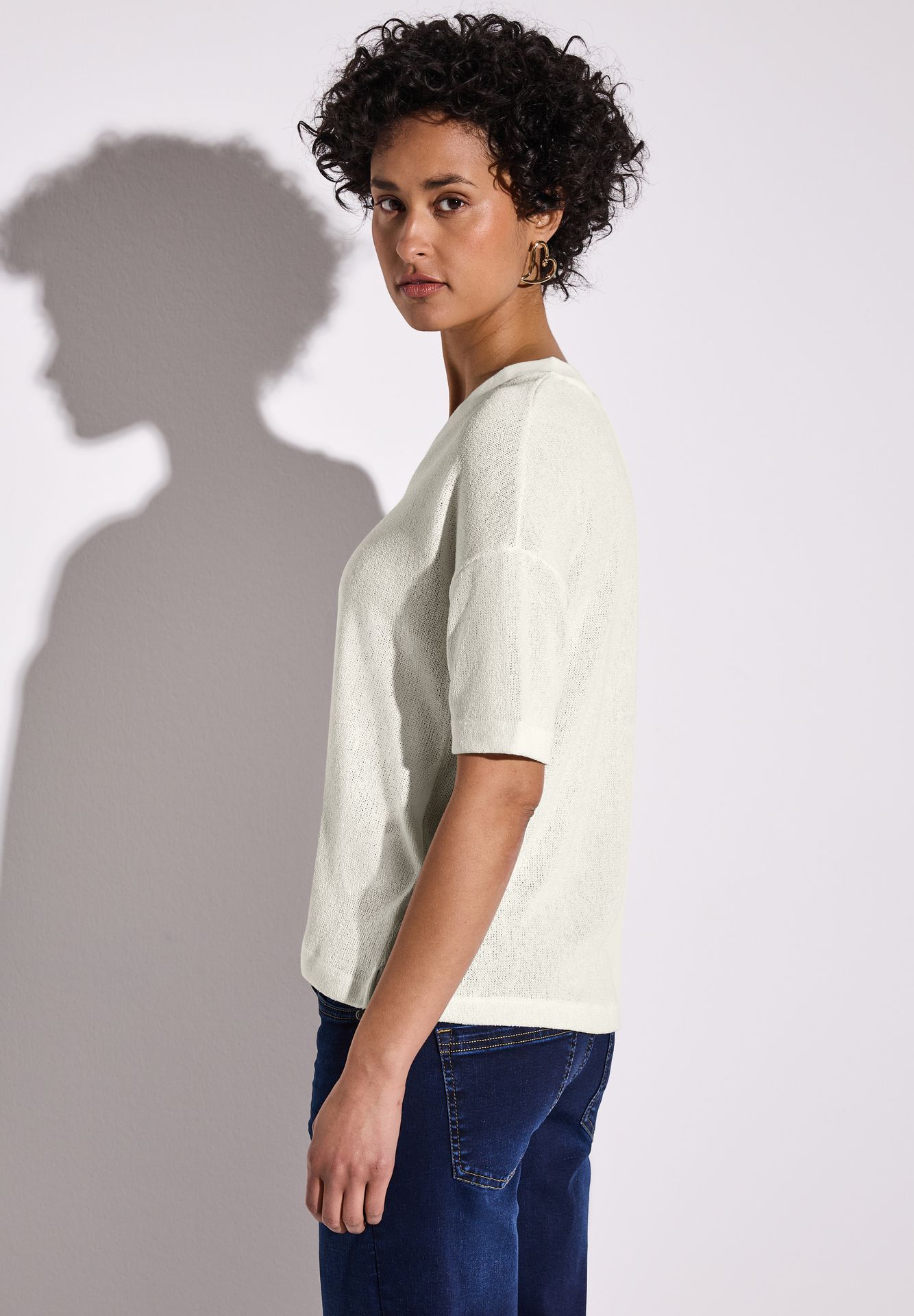 Street-One A322901 LTD QR v-neck knit look shi off white 2900152588037