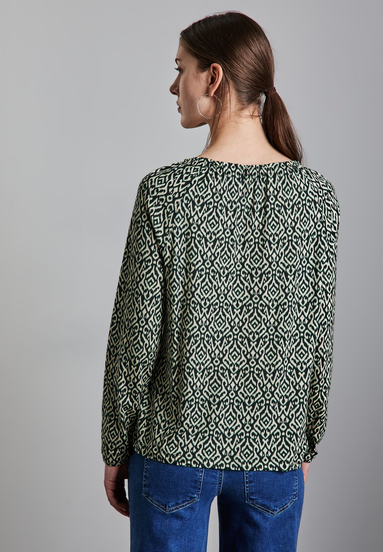 Street-One A322965 LTD QR printed raglan shirt hunter green 2900152603020 Street-One A322965 LTD QR printed raglan shirt hunter green 2900152603020