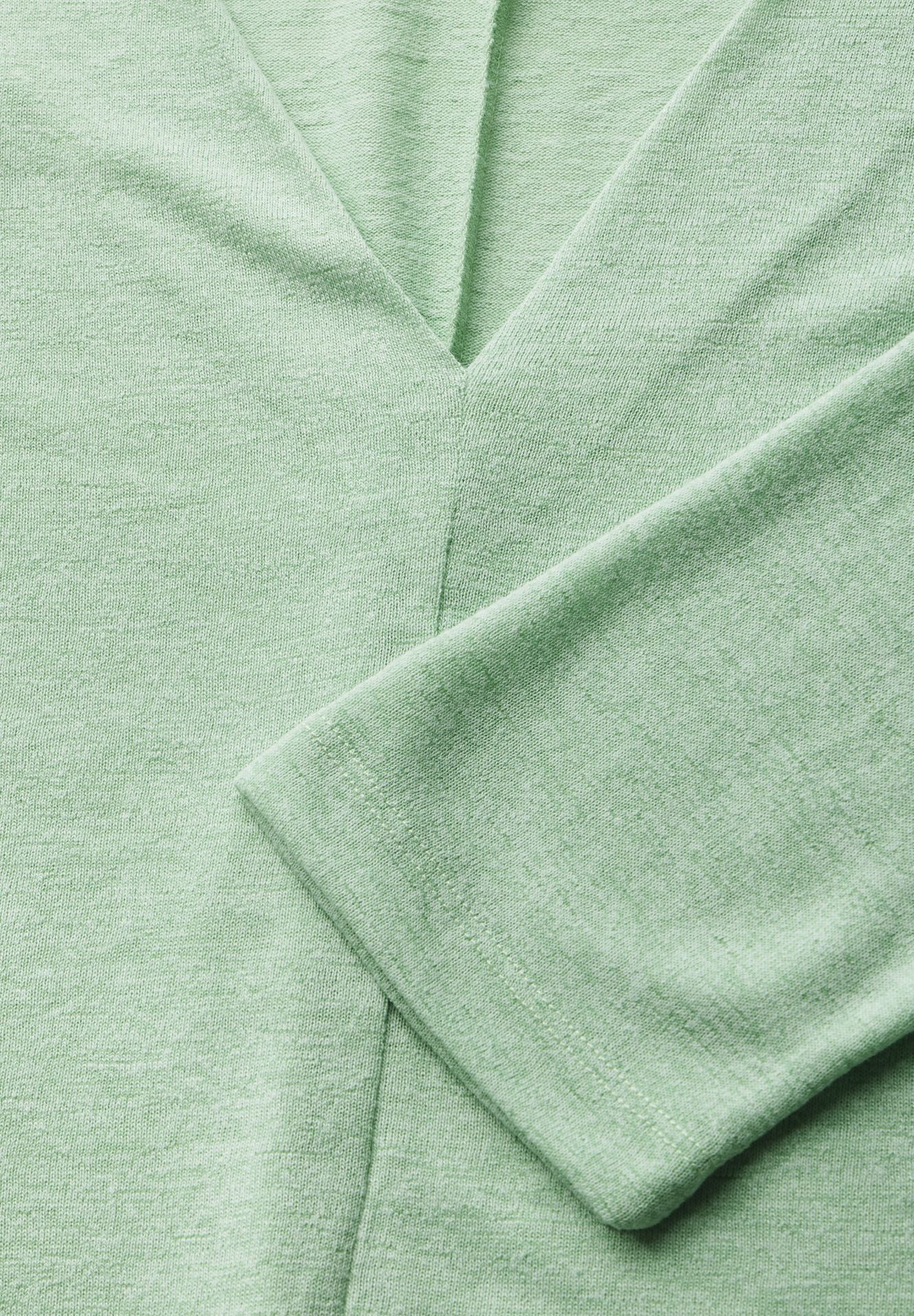 Street-One A322911 linen look v-neck shirt milky green mel. 2900152658068
