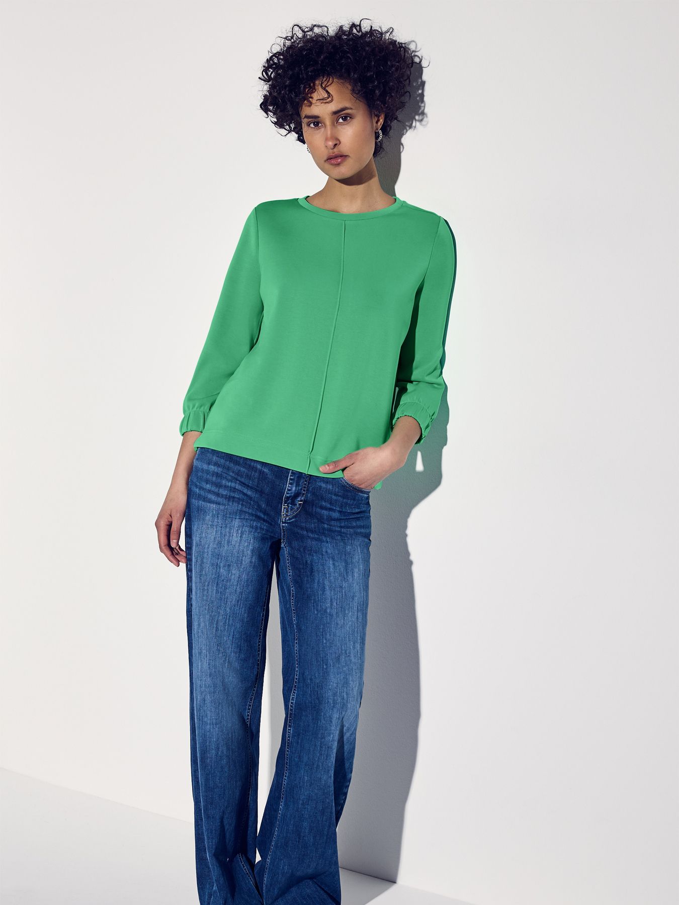 Street-One A322937 silk look shirt tendril green 2900152673030