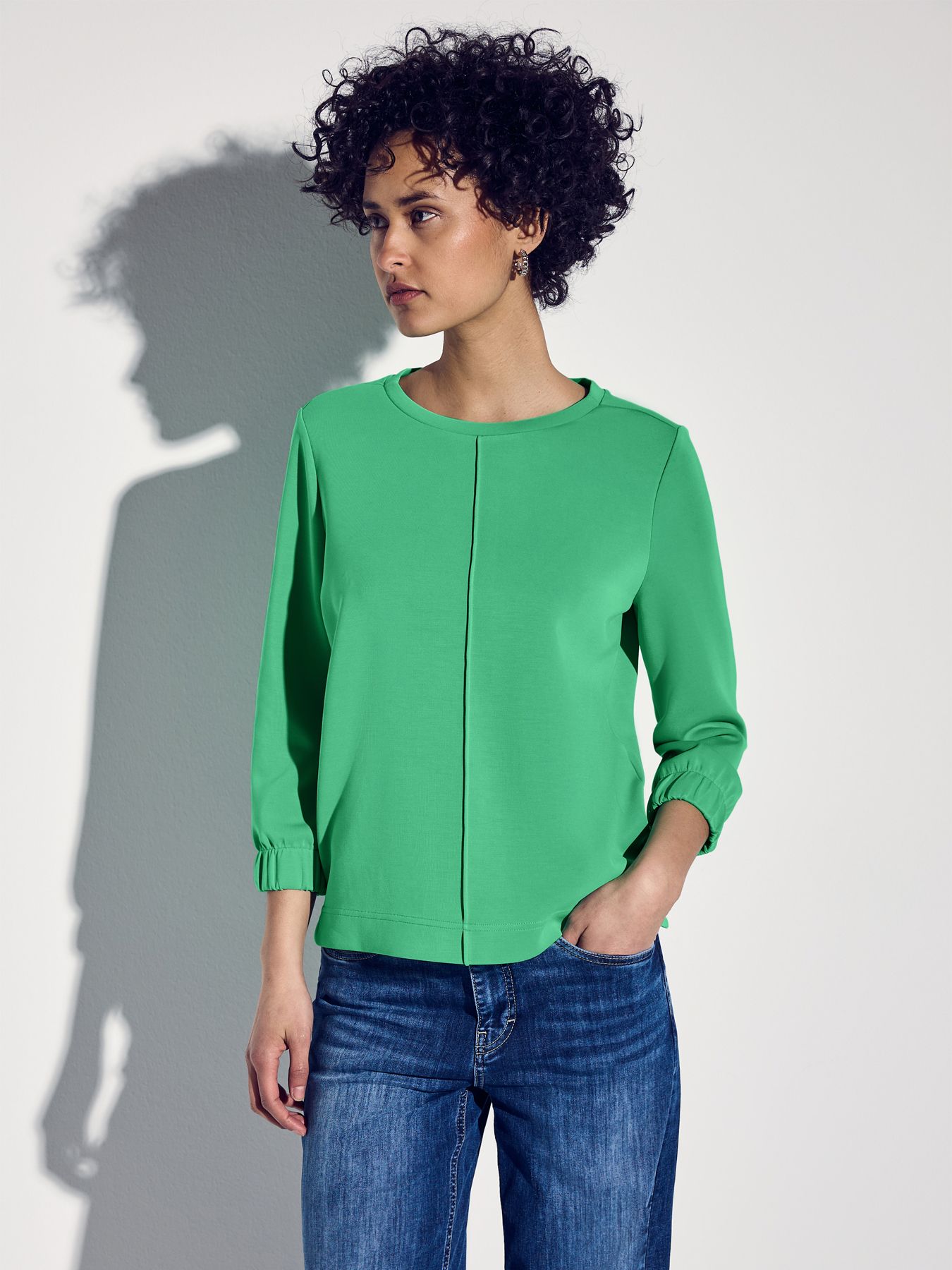 Street-One A322937 silk look shirt tendril green 2900152673030
