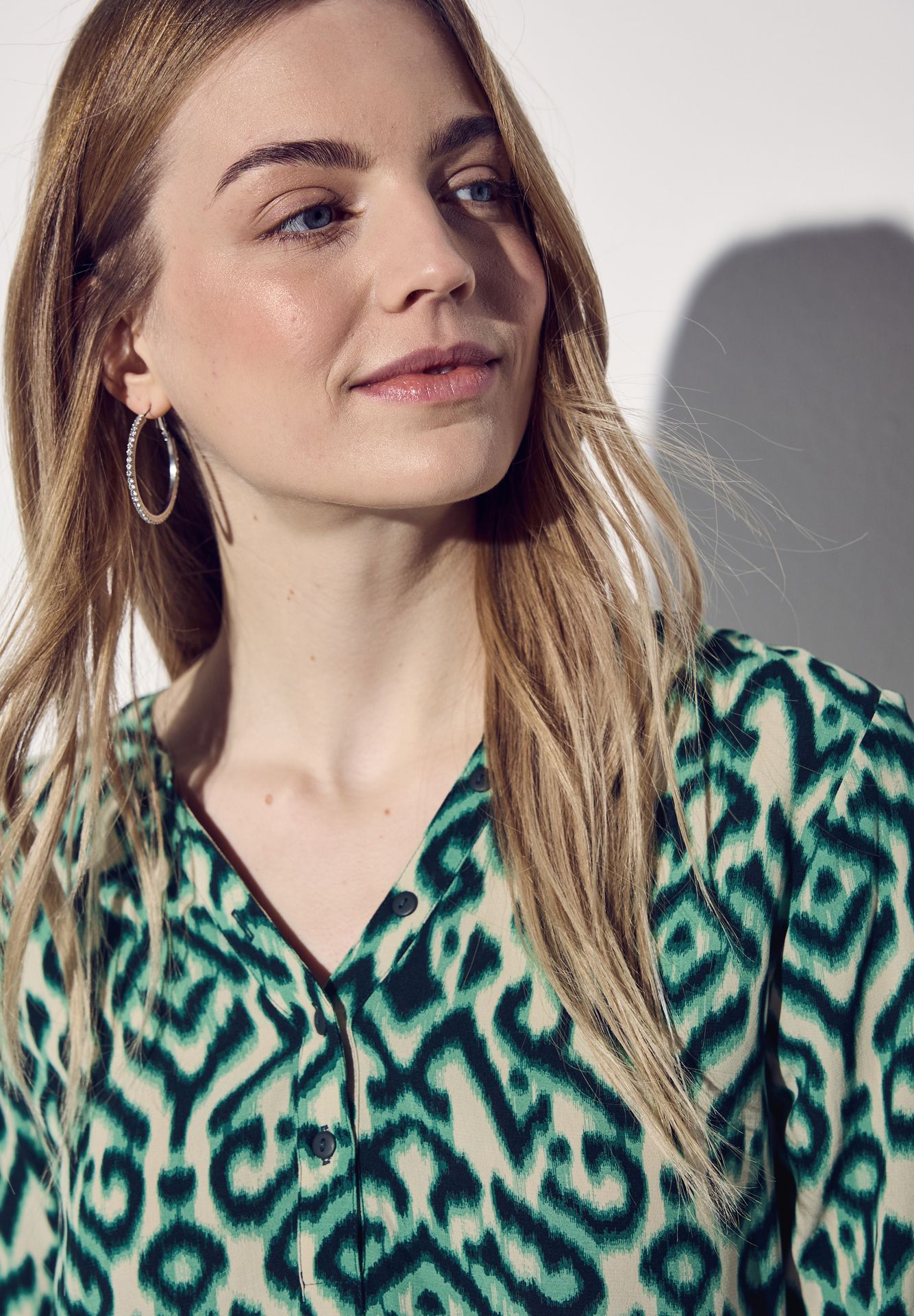 Street-One A322966 printed mat-mix shirt w.but hunter green 2900152695025