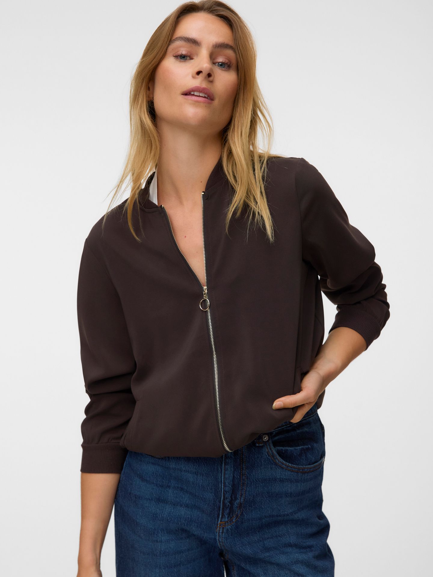 Vero Moda VMCOCO L/S BOMBER GA NOOS Chocolate Torte/MELANGE 00111339-EKA26011400003157