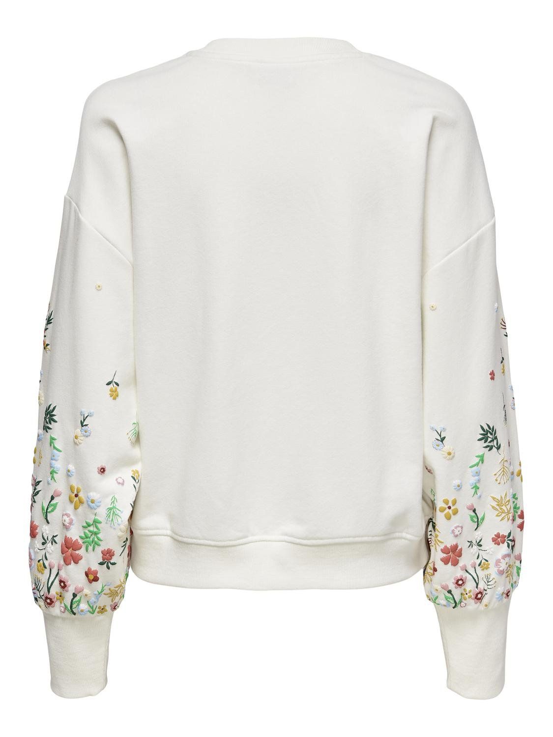 Only ONLBROOKE L/S O-NECK FLOWER SWT NOO Cloud Dancer/SLEEVE FLOWER 2900152763014