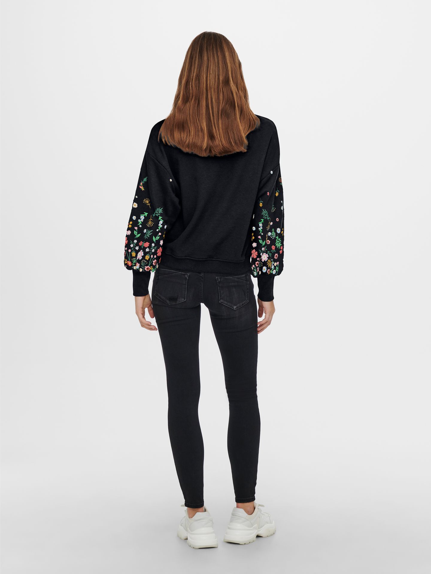 Only ONLBROOKE L/S O-NECK FLOWER SWT NOO Black/BITTERSWEET HEART 2900158335031