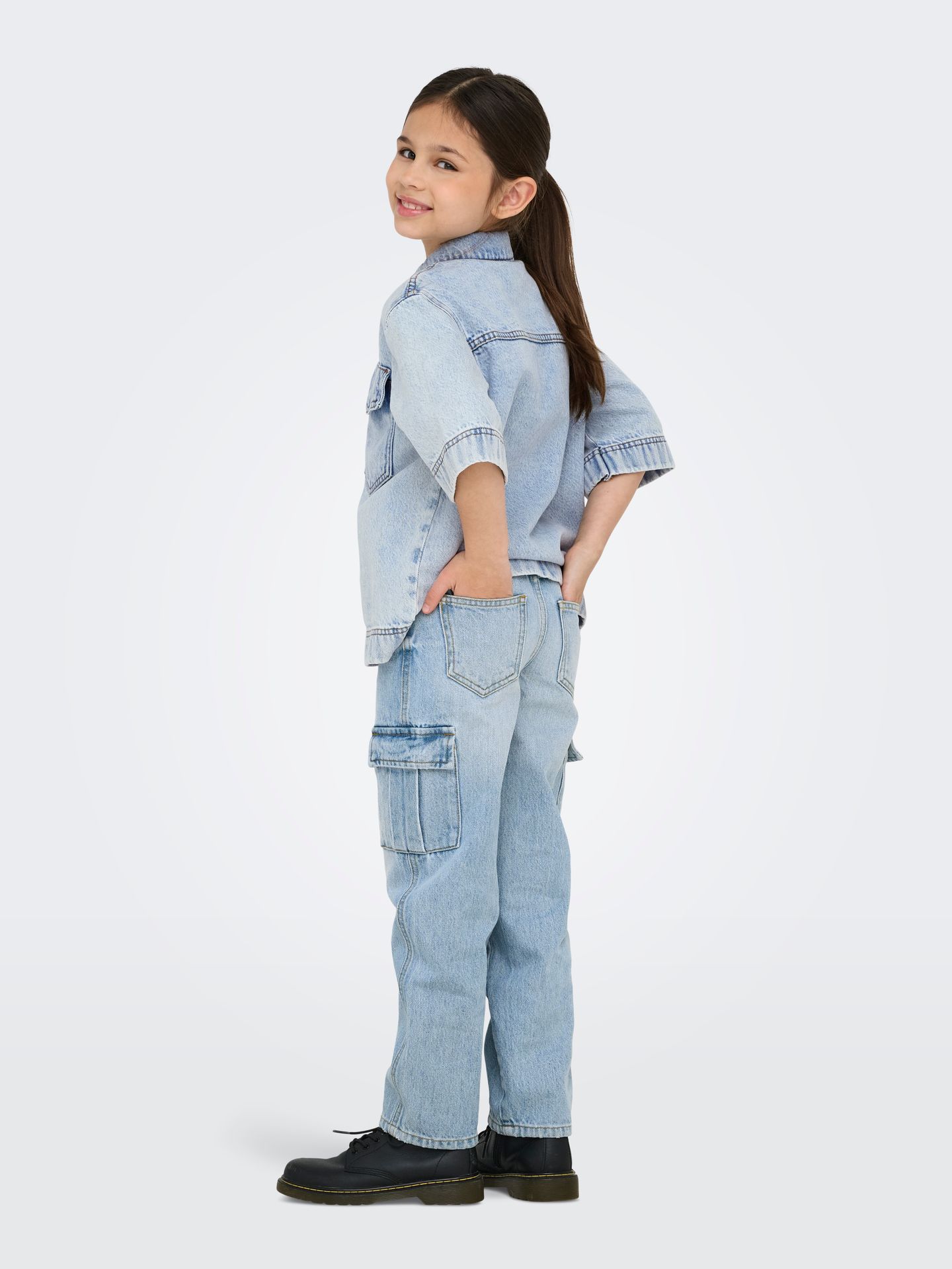 Kids Only KOGHARMONY WIDE CARGO CARROT AZG NO Light Blue Denim 2900152955020