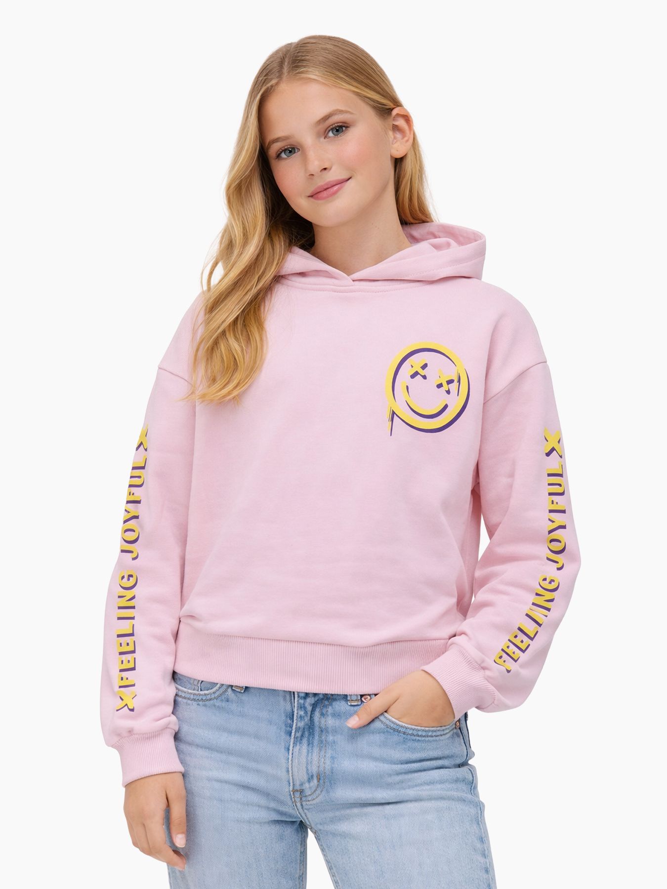 Kids Only KOGSMILE LIFE L/S HOOD UB SWT NOOS Romance Rose/Carefree 00111373-EKA26011400003207