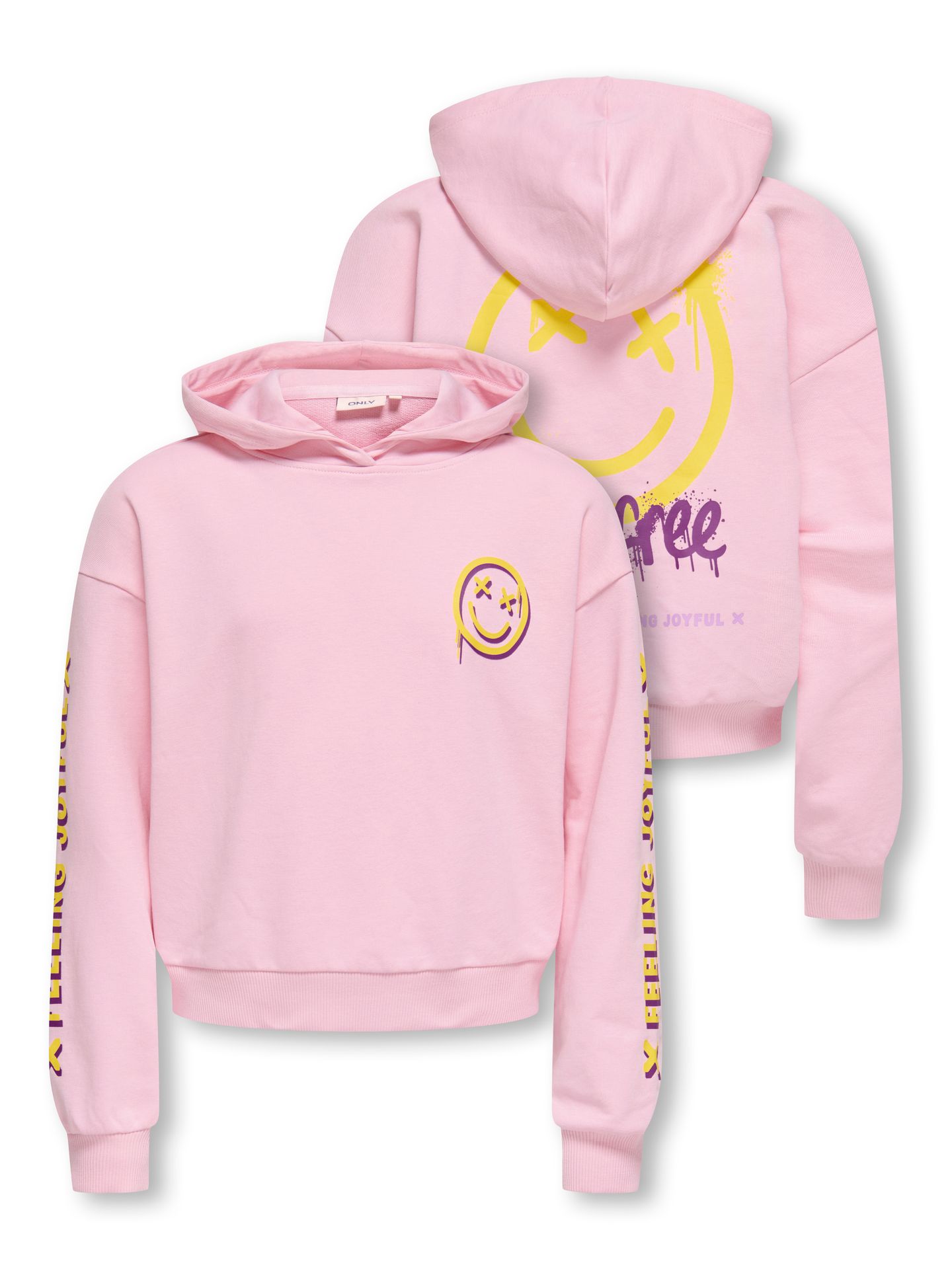 Kids Only KOGSMILE LIFE L/S HOOD UB SWT NOOS Romance Rose/Carefree 2900162291019