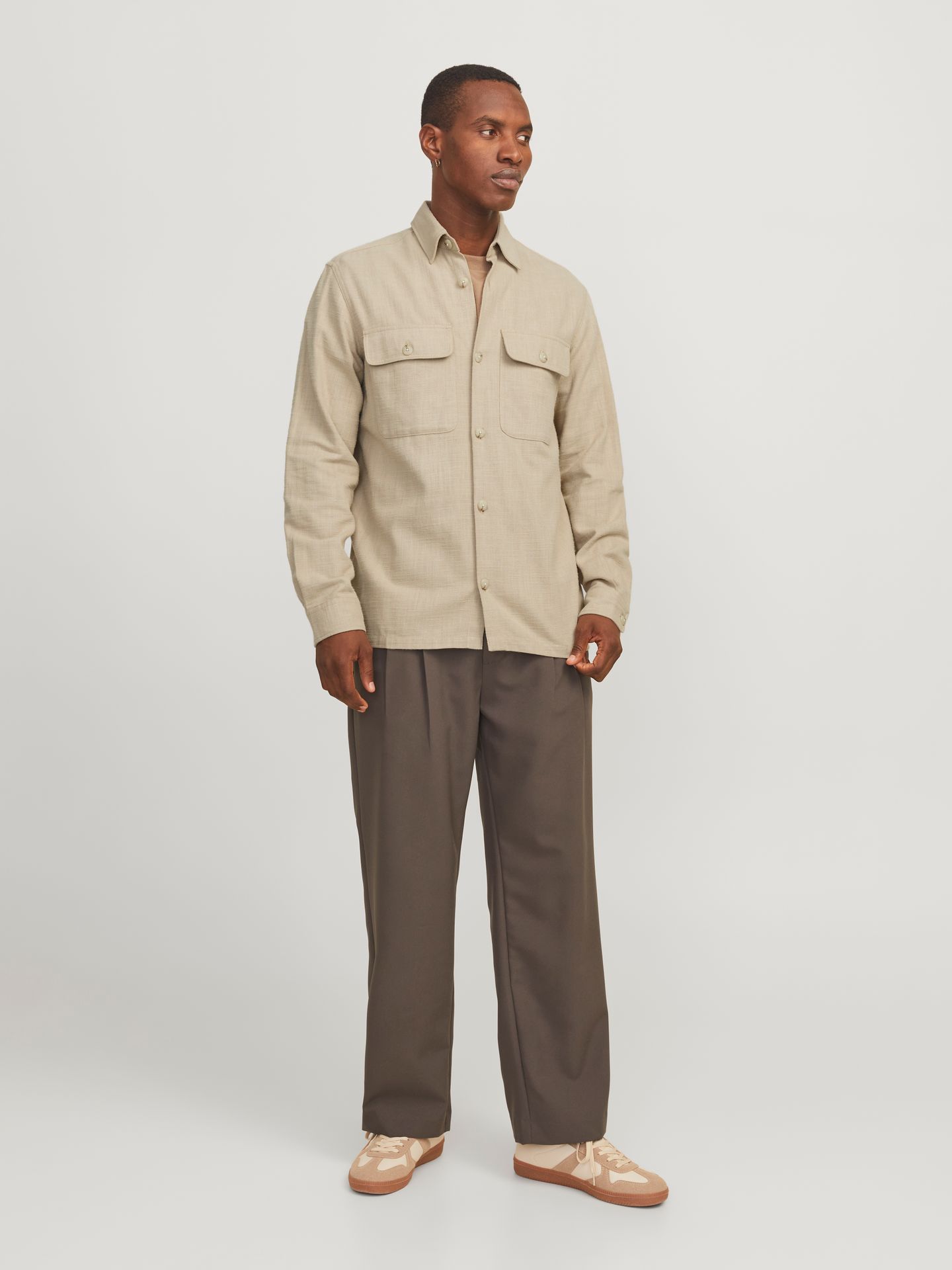 Jack & Jones JPRCCRAYMOND SPRING SOLID OVERSHIRT White Pepper/COMFORT FIT 2900152985010 Jack & Jones JPRCCRAYMOND SPRING SOLID OVERSHIRT White Pepper/COMFORT FIT 2900152985010