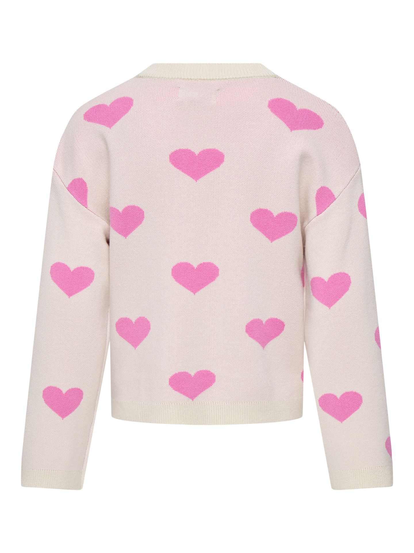 Only KOGMONTANA LS JQ LOOSE O-NECK CP KN Birch/Heart Fuchsia Pink 2900153002037