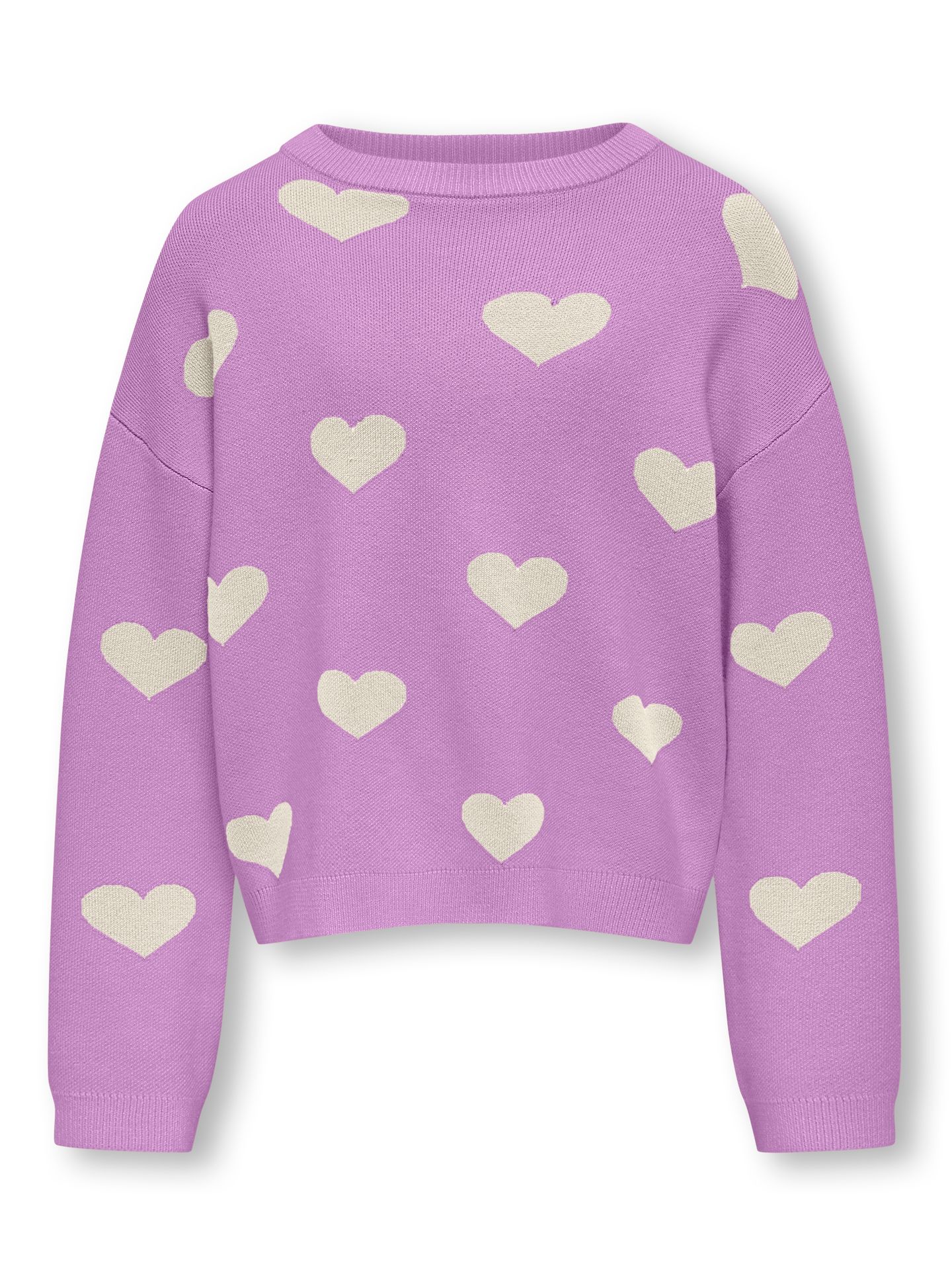 Only KOGMONTANA LS JQ LOOSE O-NECK CP KN African Violet/Heart Rhinestone 2900153003034