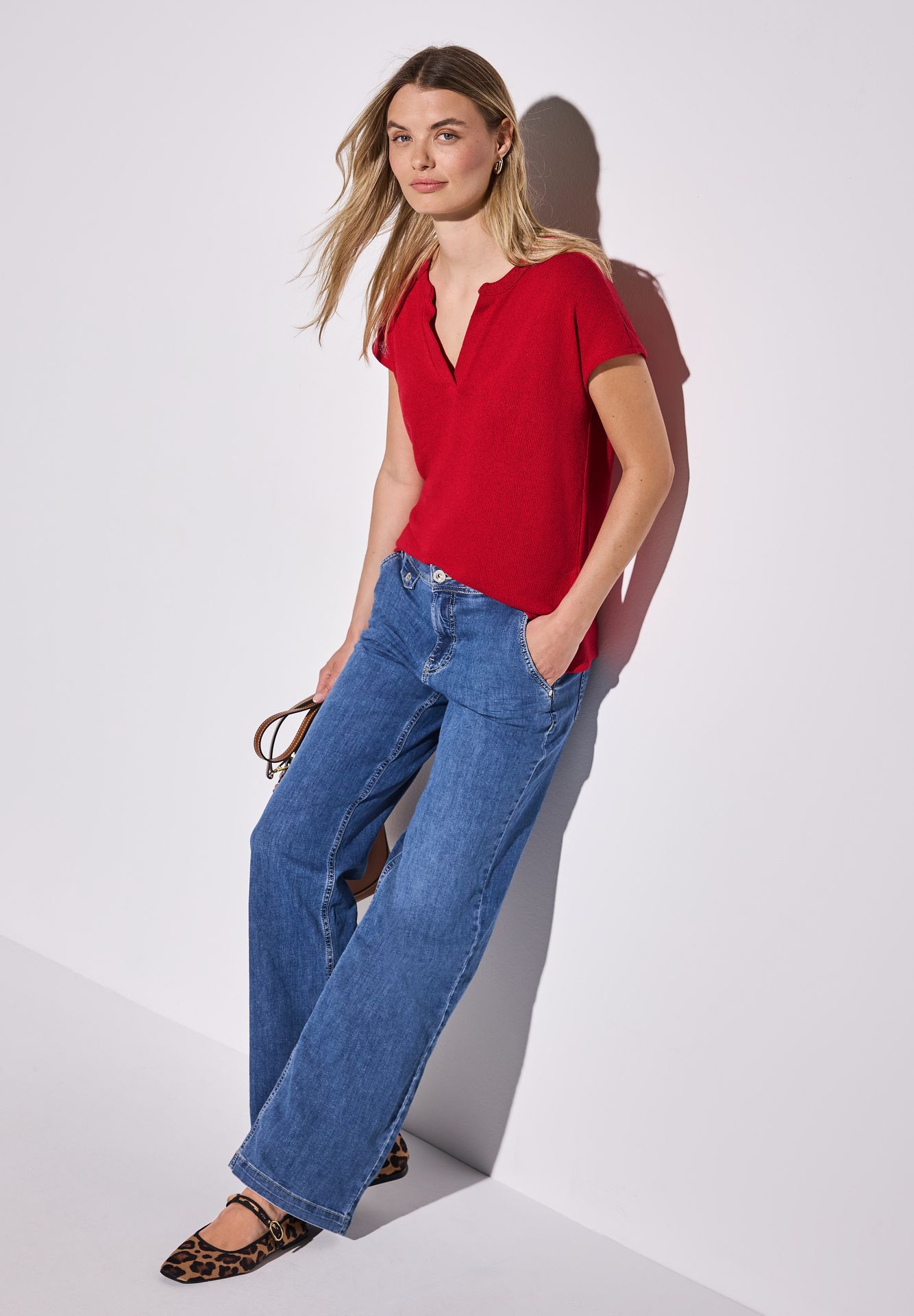 Street-One A323142 summer knit look shirt glory red 00111457-EKA19000200000659