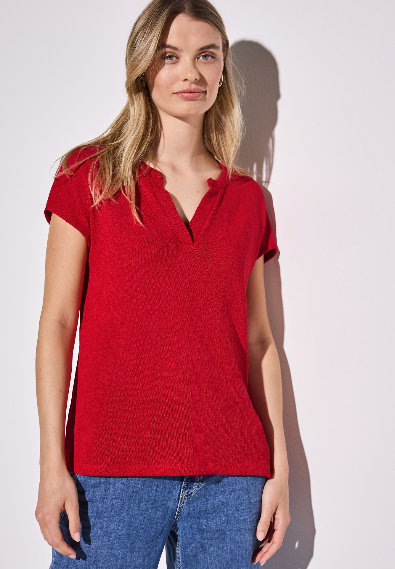 Street-One A323142 summer knit look shirt glory red 2900153142061