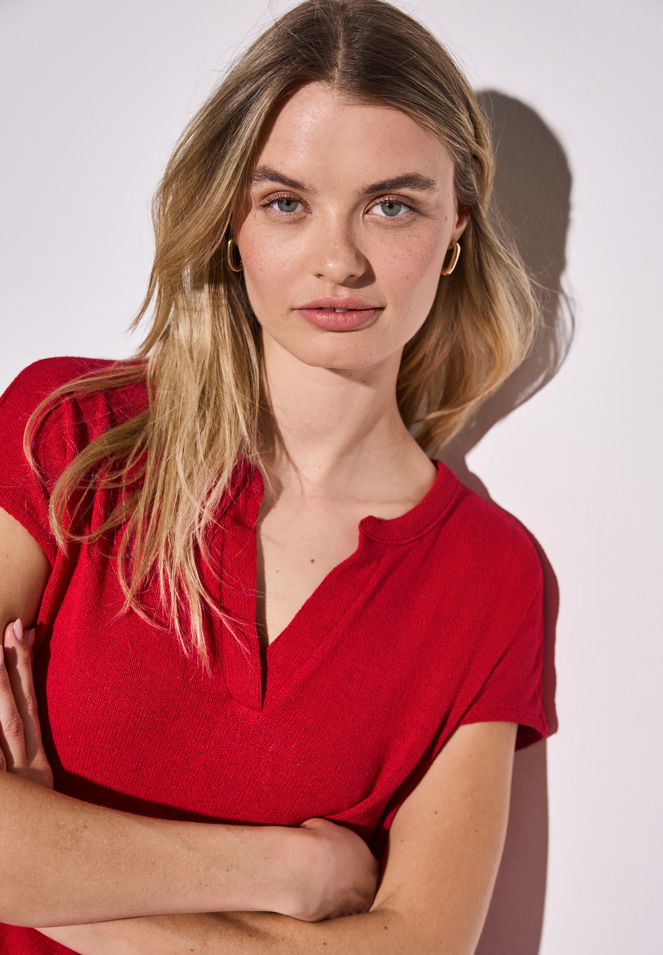 Street-One A323142 summer knit look shirt glory red 2900153142061