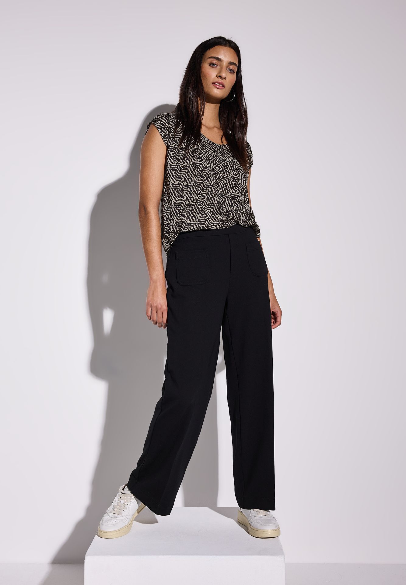 Street-One A323166 printed jersey top black 2900153167026