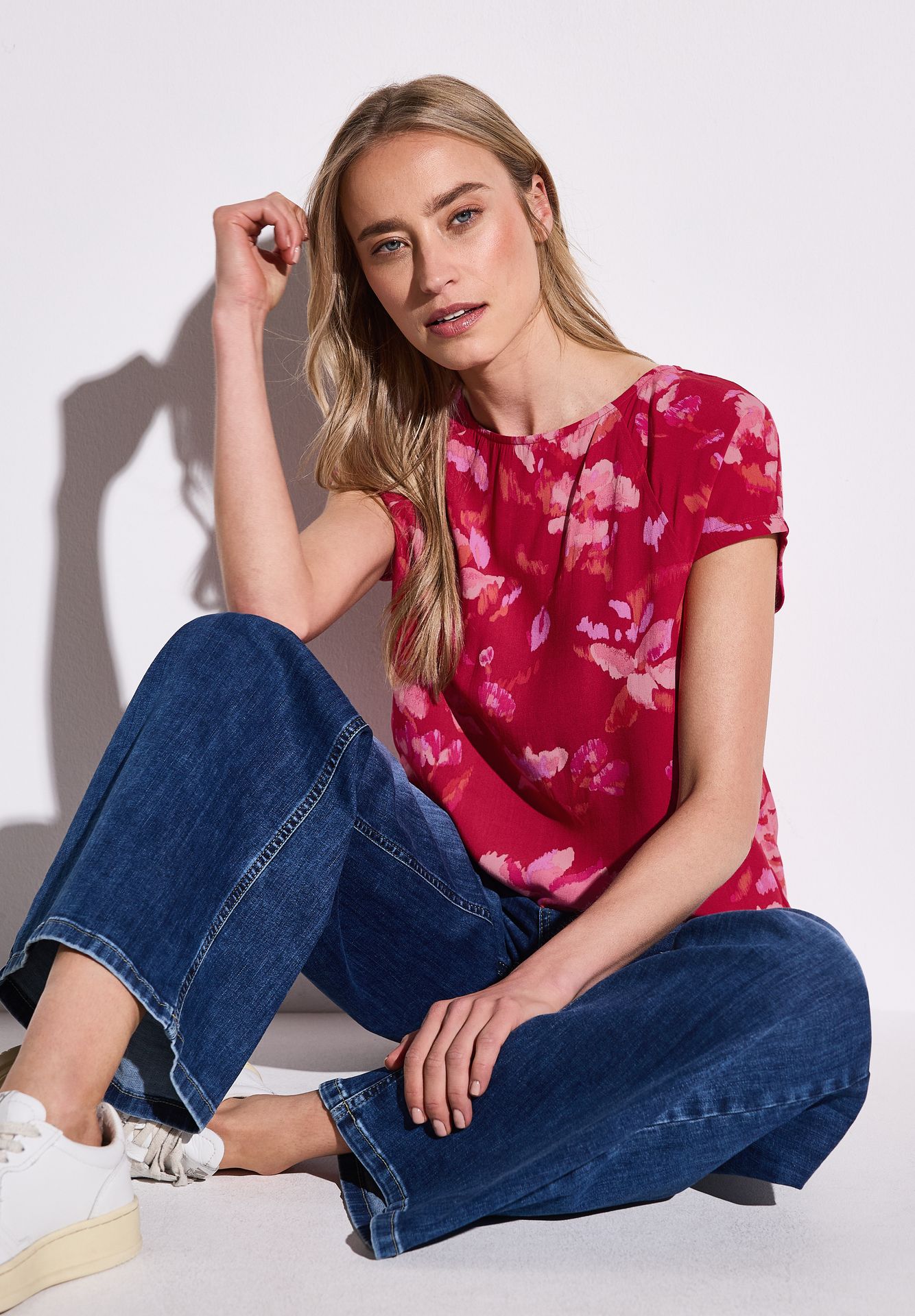 Street-One A323168 printed mat-mix shirt glory red 2900153171030