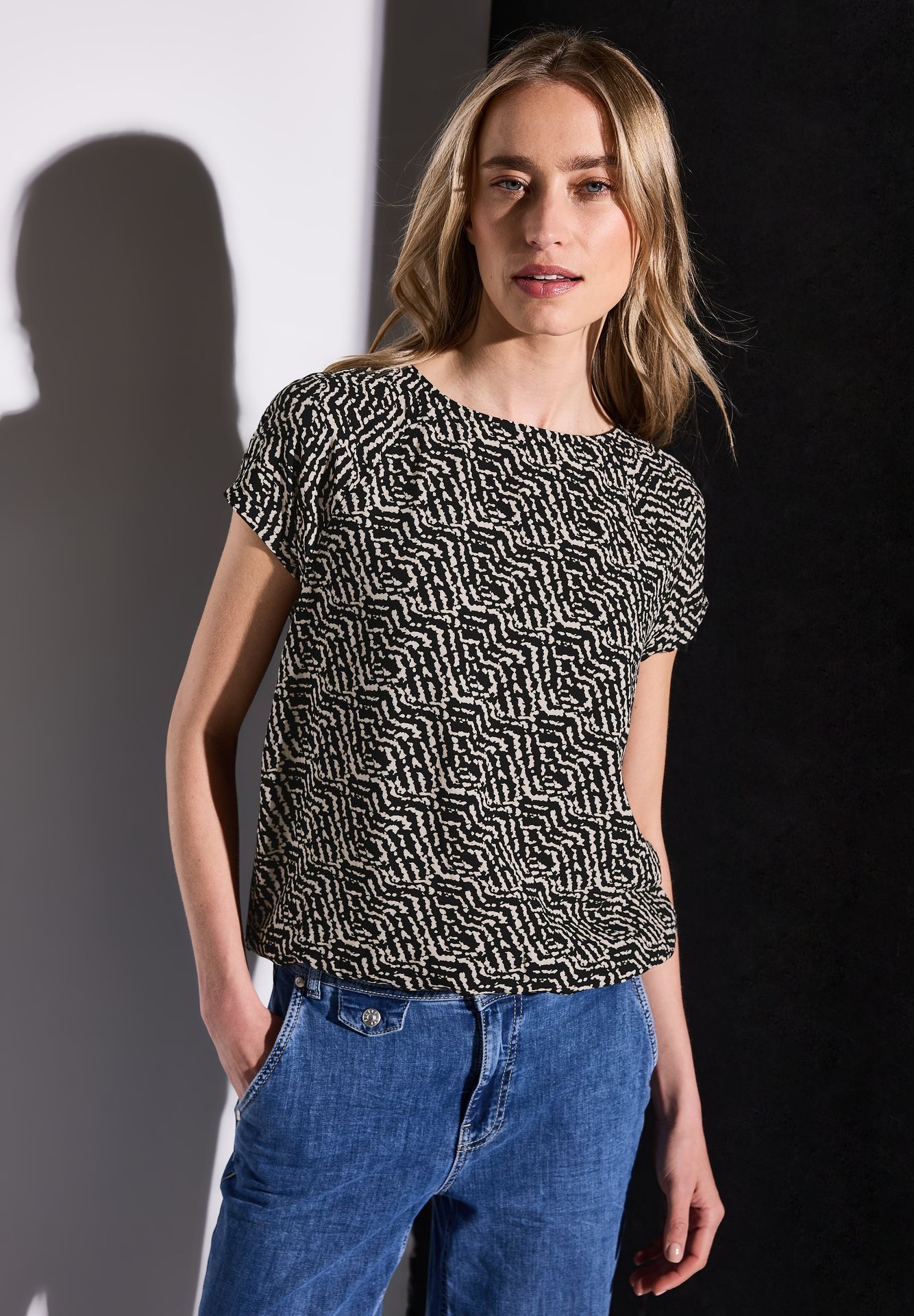 Street-One A323168 printed mat-mix shirt black 2900153170057