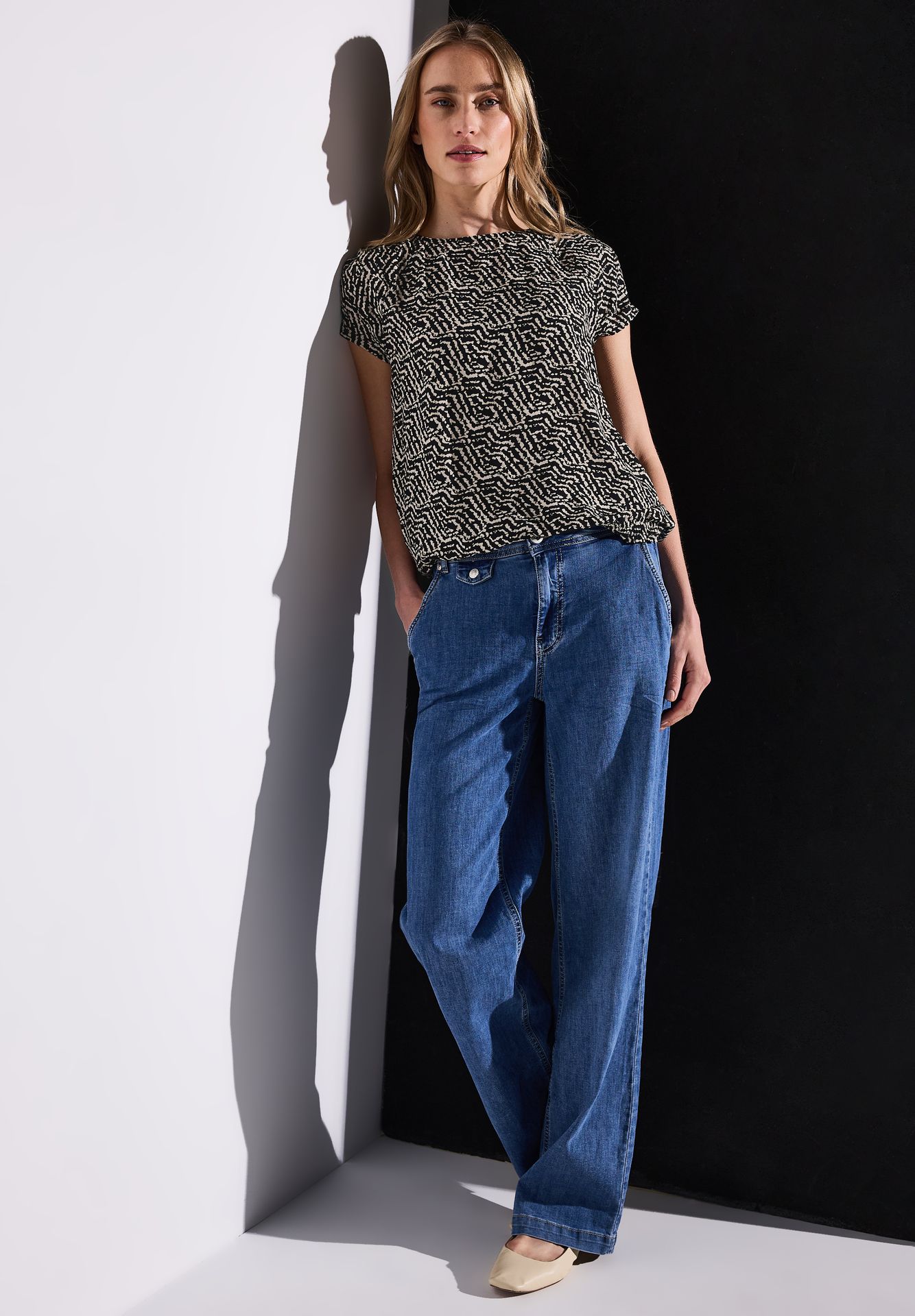 Street-One A323168 printed mat-mix shirt black 2900153170026