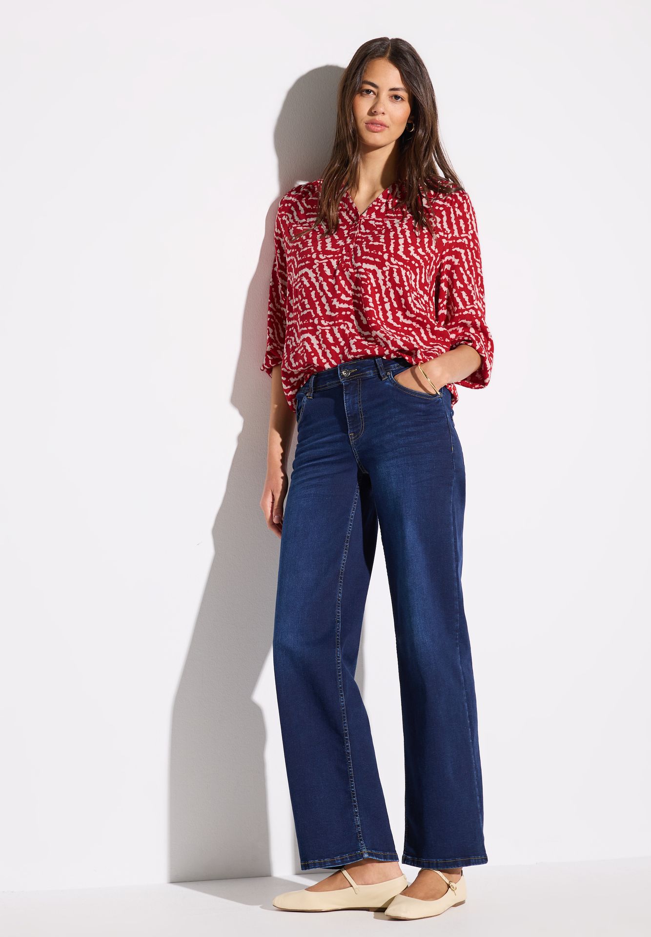 Street-One A323169 printed mat-mix shirt w.but glory red 2900153173027