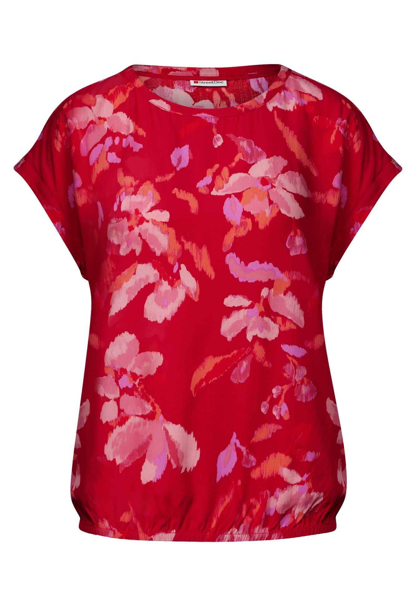Street-One A345629 Roundneck blouse w dropped glory red 2900153190031