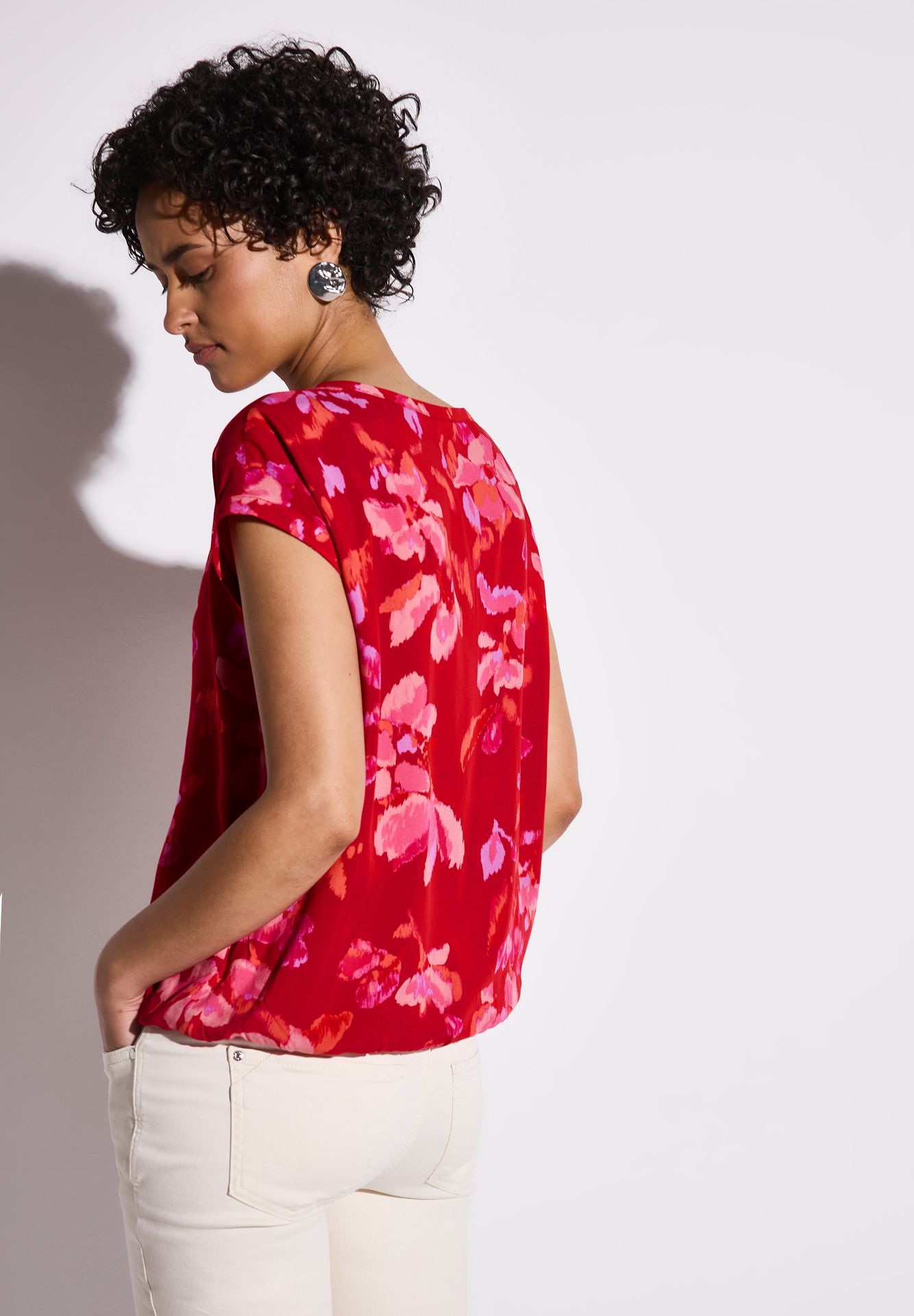 Street-One A345629 Roundneck blouse w dropped glory red 2900153190024