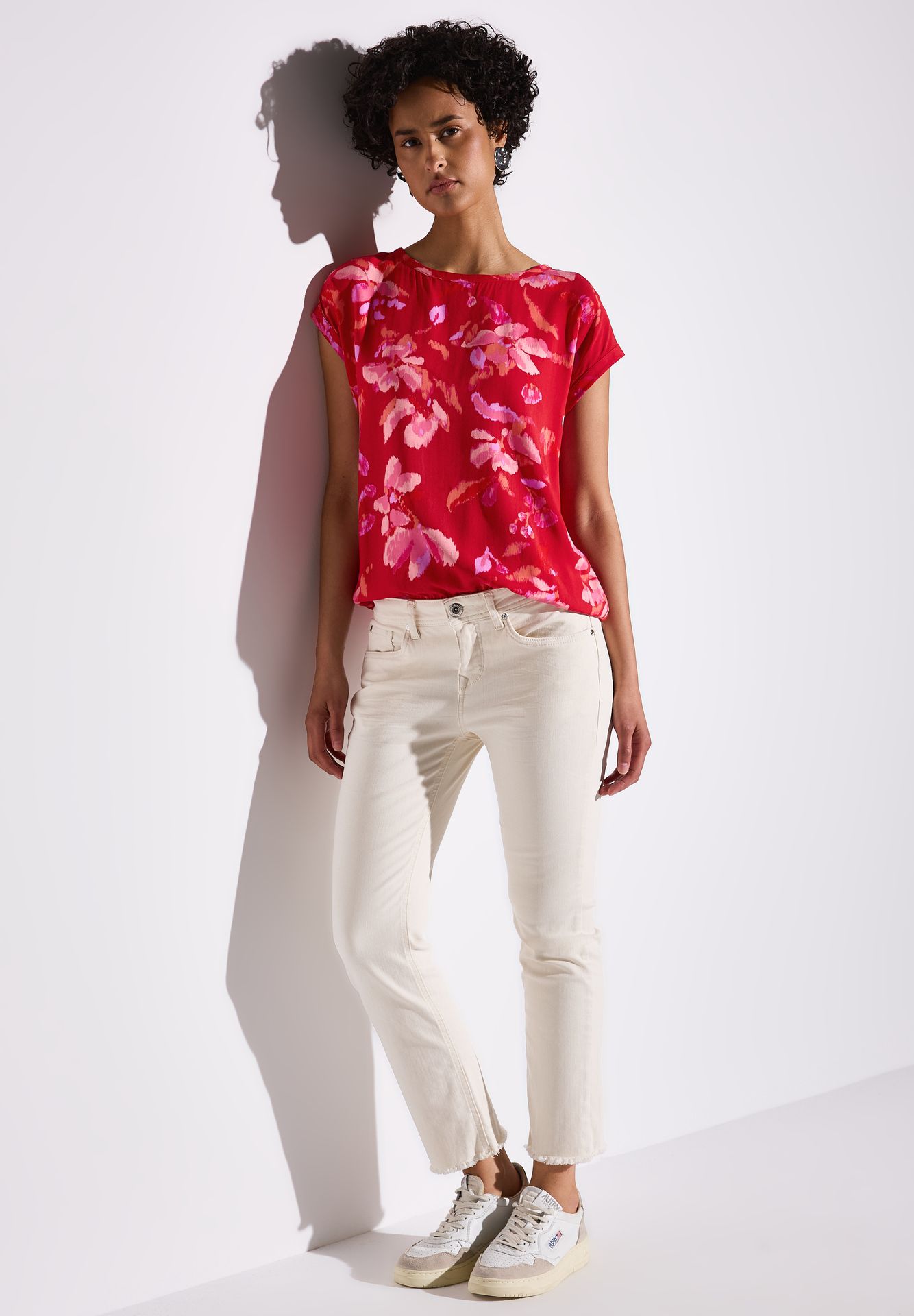Street-One A345629 Roundneck blouse w dropped glory red 2900153190024