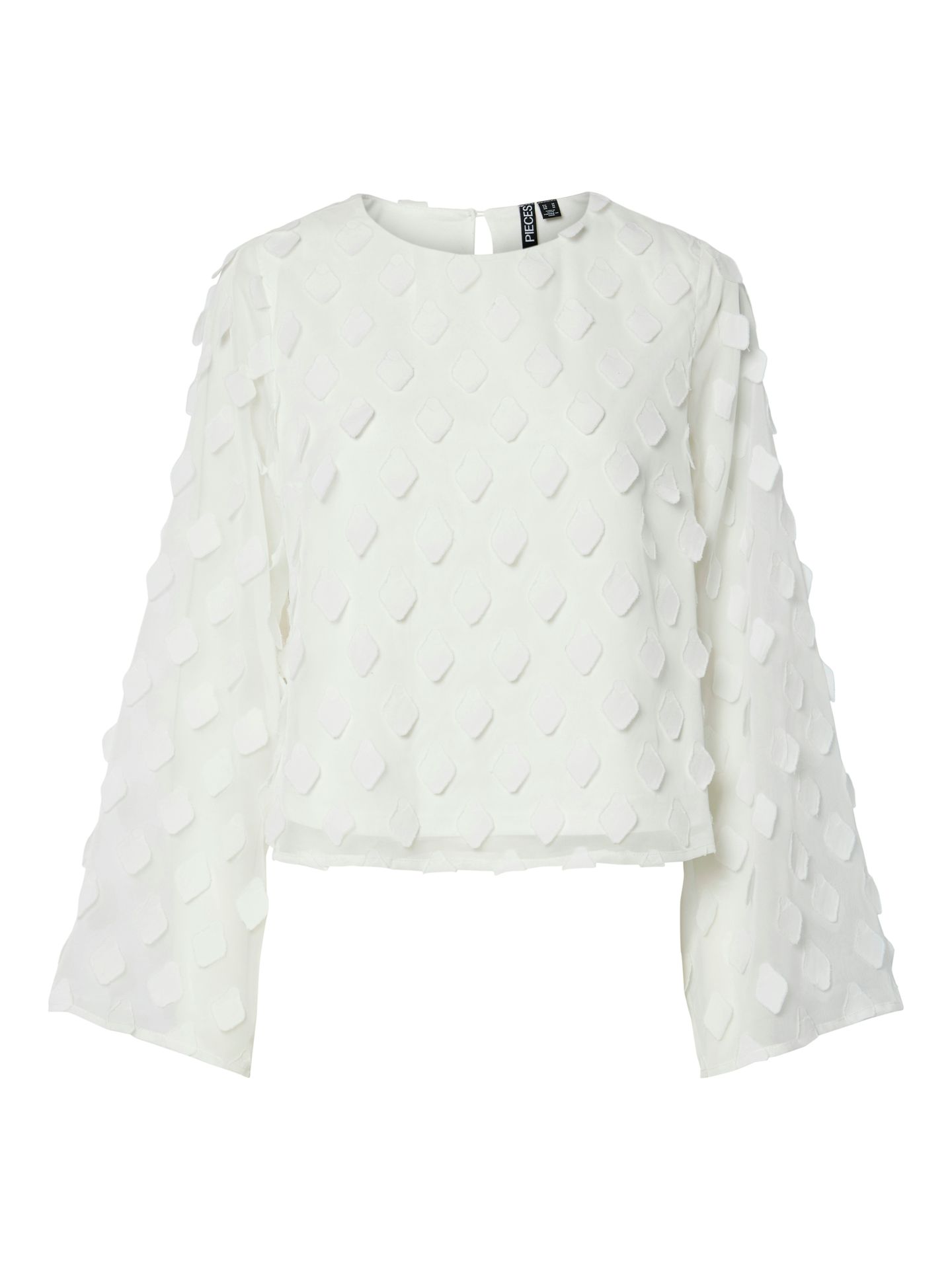 Pieces PCDIVAH LS O-NECK TOP WVN D2D Bright White 00111517-EKA26011400000461