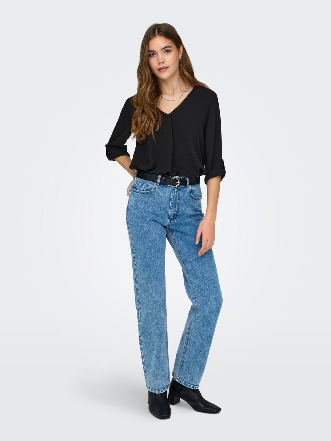 JDY JDYDIVYA LIFE 3/4 TOP WVN NOOS Black 2900153251039 JDY JDYDIVYA LIFE 3/4 TOP WVN NOOS Black 2900153251039