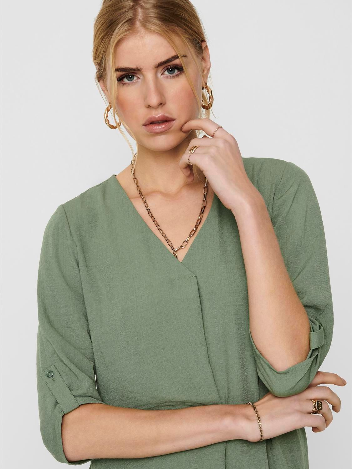 JDY JDYDIVYA LIFE 3/4 TOP WVN NOOS Sea Spray 2900153256027