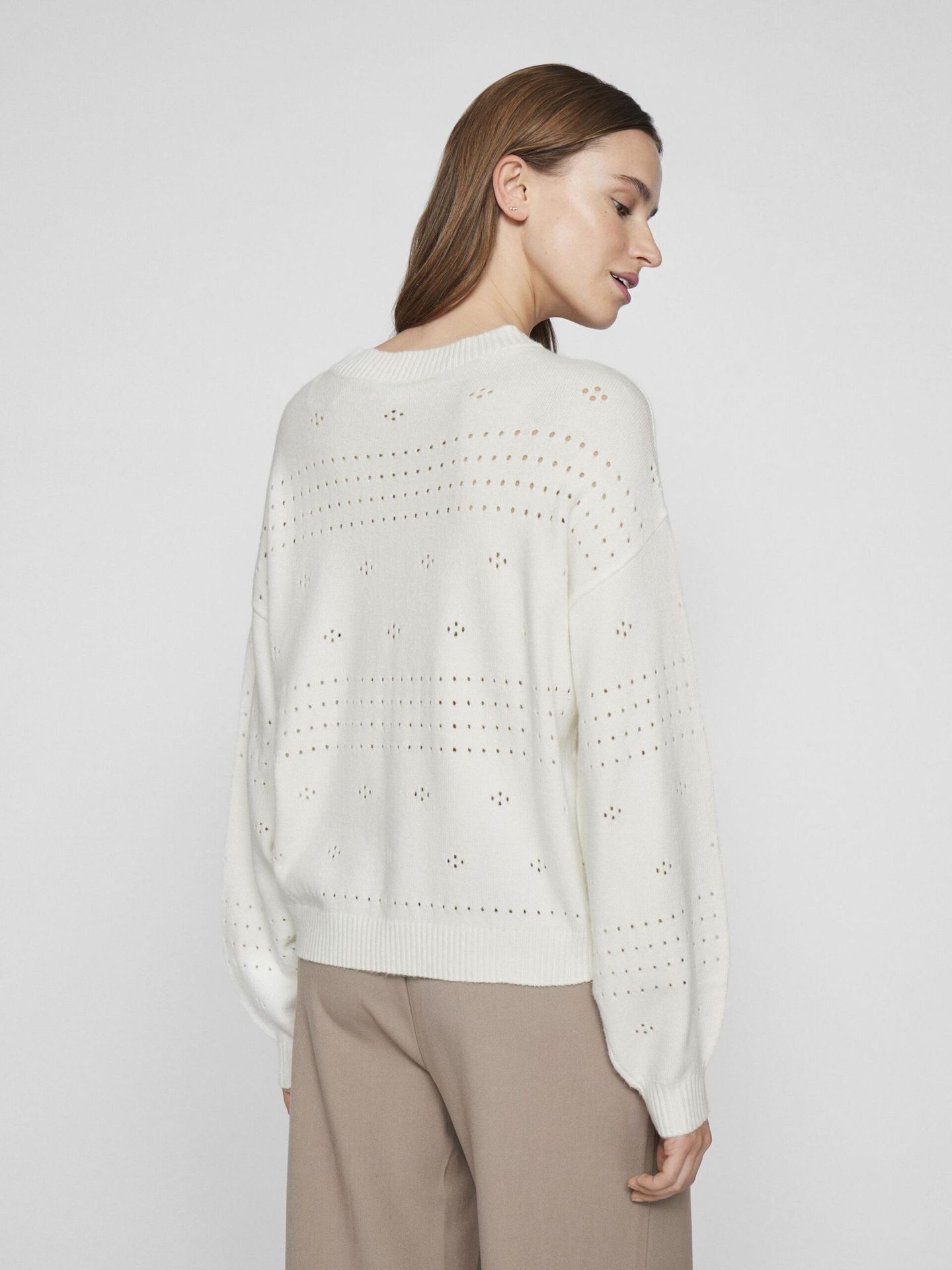 vila VIRIL L/S O-NECK POINTELLE KNIT TOP White Alyssum 2900153278012 vila VIRIL L/S O-NECK POINTELLE KNIT TOP White Alyssum 2900153278012