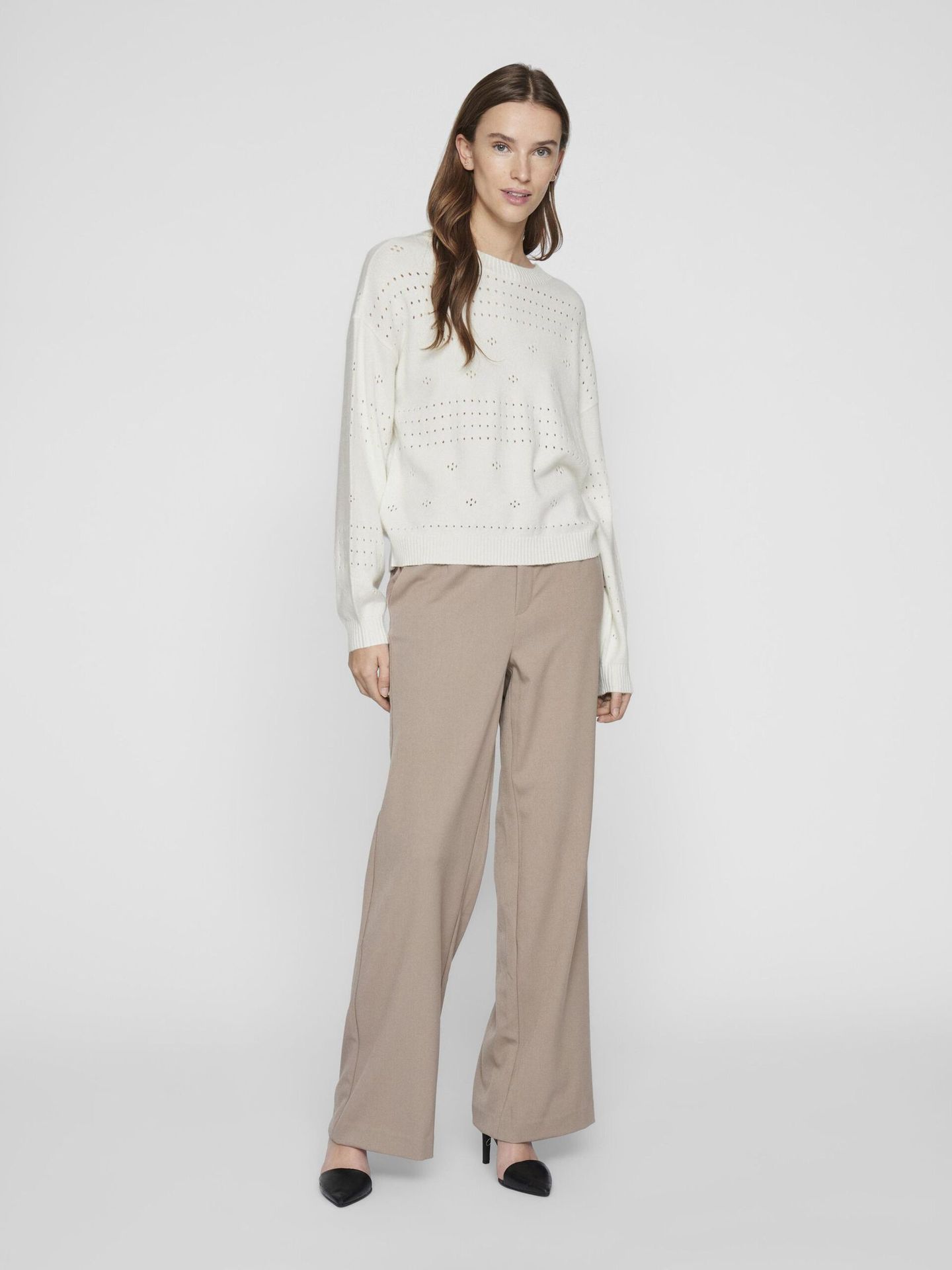 vila VIRIL L/S O-NECK POINTELLE KNIT TOP White Alyssum 2900153278012 vila VIRIL L/S O-NECK POINTELLE KNIT TOP White Alyssum 2900153278012