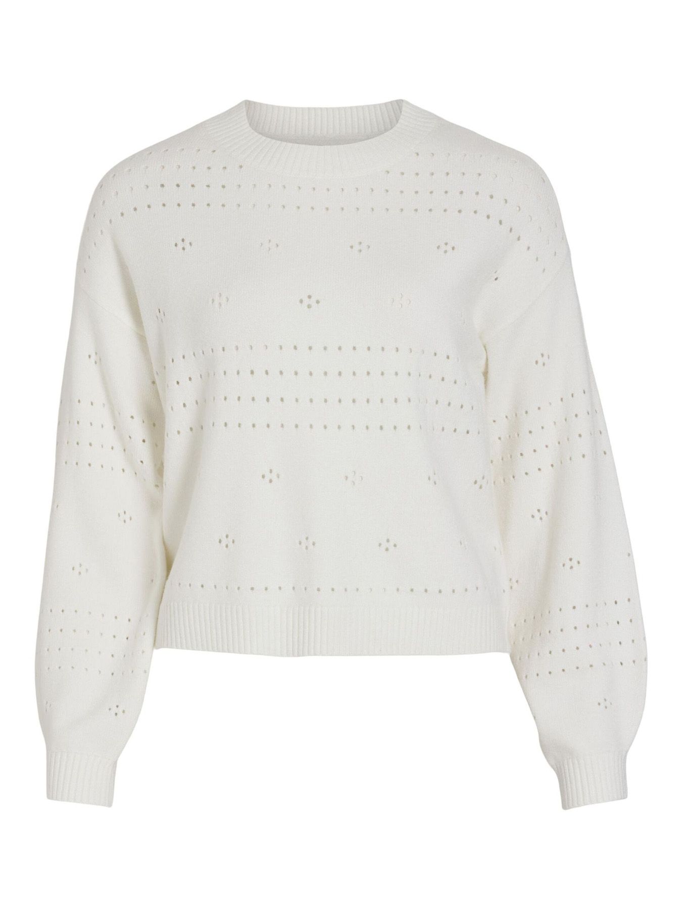 vila VIRIL L/S O-NECK POINTELLE KNIT TOP White Alyssum 2900153278012 vila VIRIL L/S O-NECK POINTELLE KNIT TOP White Alyssum 2900153278012