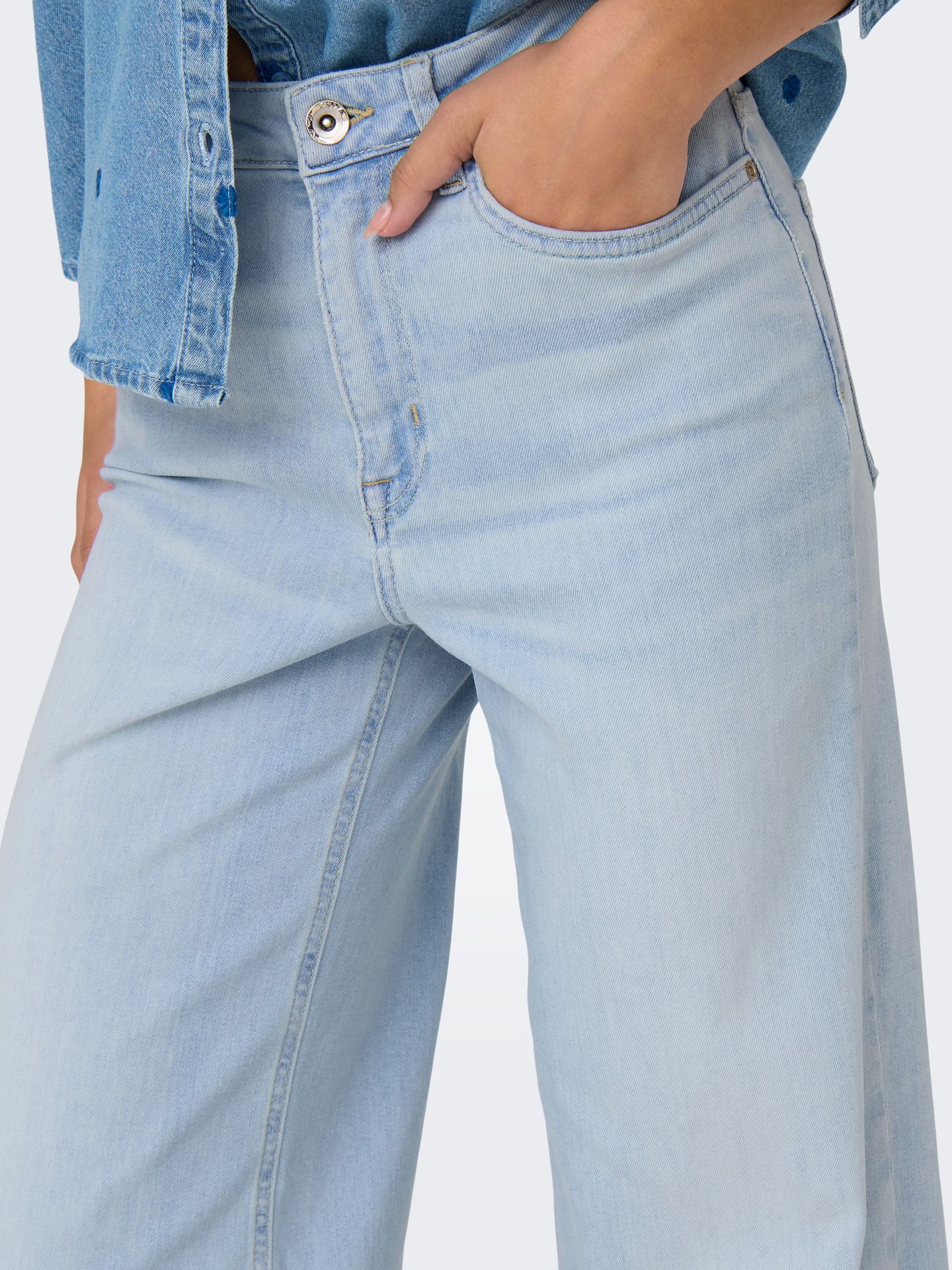 Only ONLMADISON BLUSH HW WIDE DNM CRO495 Light Blue Bleached Denim 2900153283108
