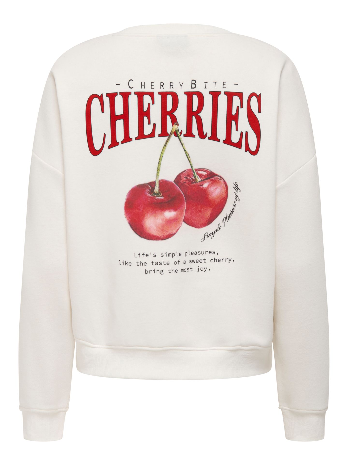 Only ONLSWEAT LIFE L/S BACKPRINT SWT NOO Cloud Dancer/CHERRIES 00111534-EKA26011400000187