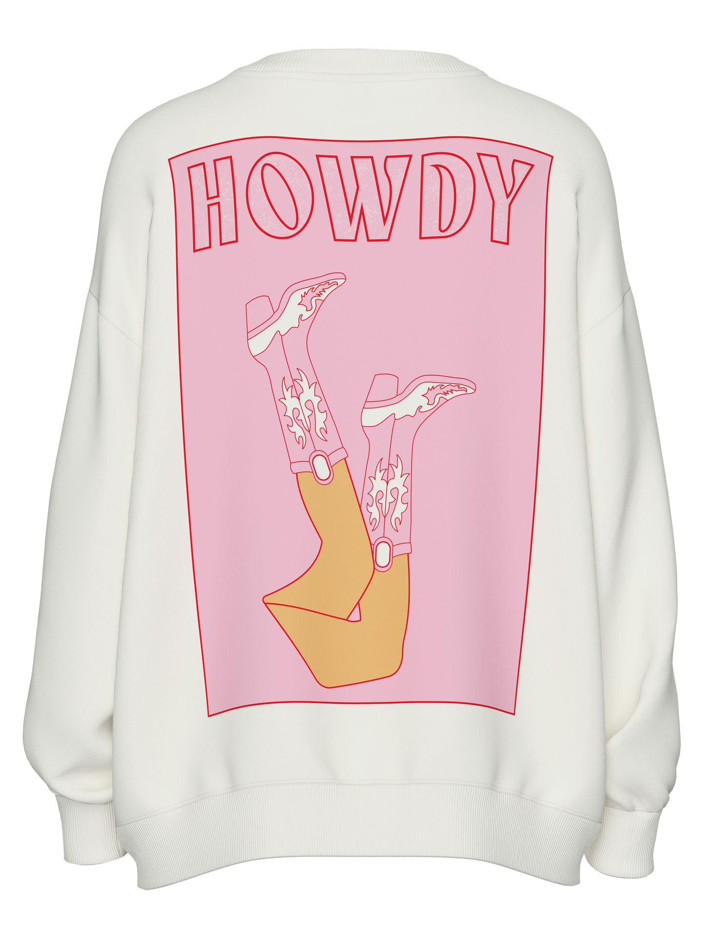 Pieces PCMAUDELINE LS O-NECK SWEAT D2D JRS Cloud Dancer/HOWDY 00111537-EKA26011400001174