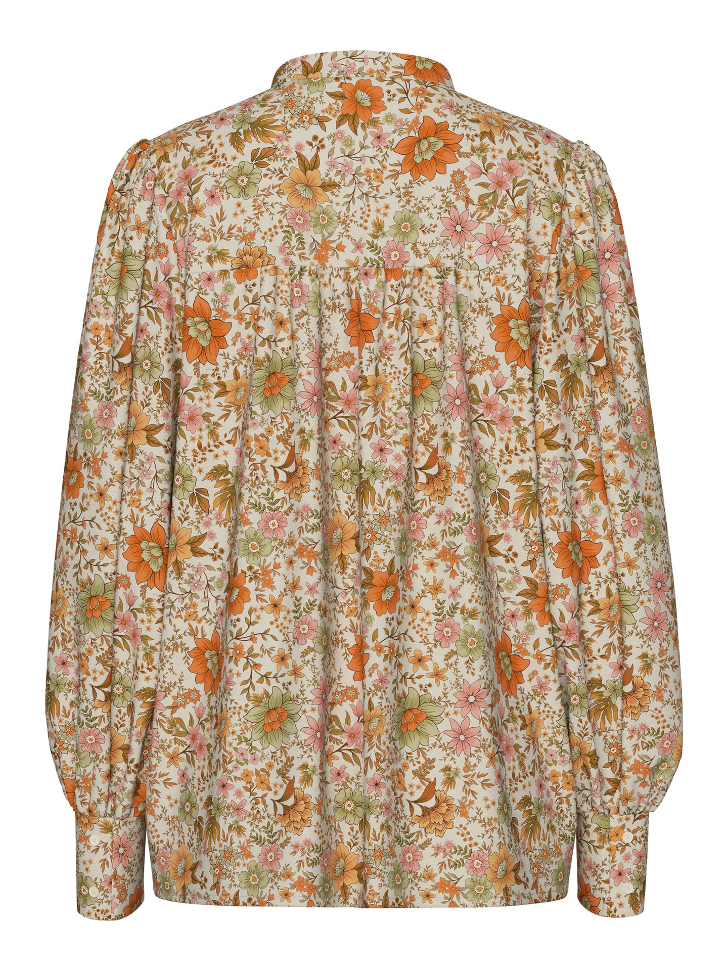 Pieces PCASHLEY LS SHIRT WVN D2D Birch/Green/orange flowers 00111559-EKA26011400000590