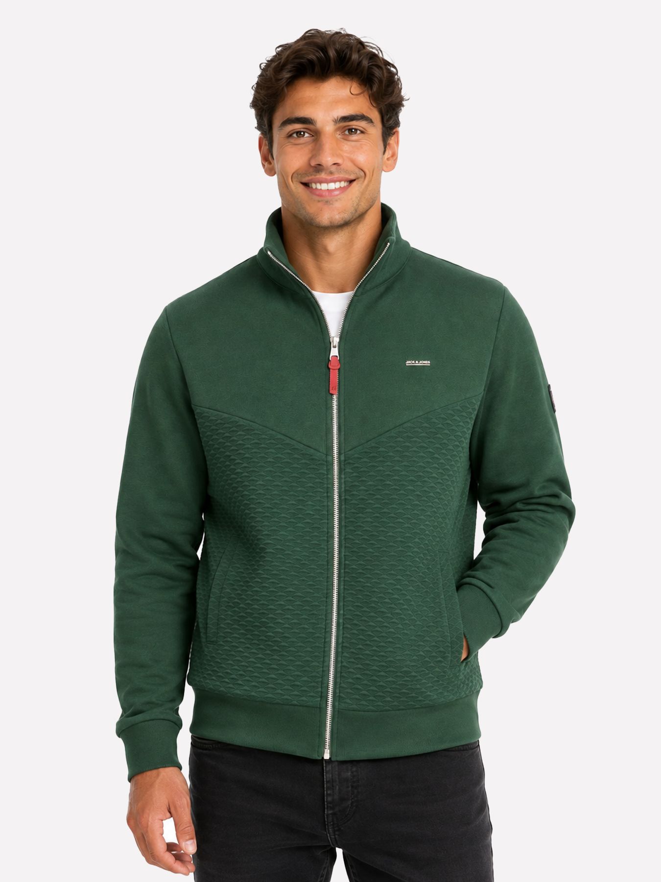 Jack & Jones JPRBLUFRANKIE SWEAT ZIP HIGH NECK Pineneedle 00111589-EKA26011400003651