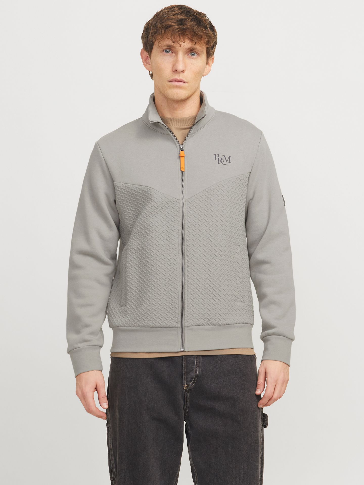 Jack & Jones JPRBLUFRANKIE SWEAT ZIP HIGH NECK Ghost Gray 00111589-EKA26011400002639