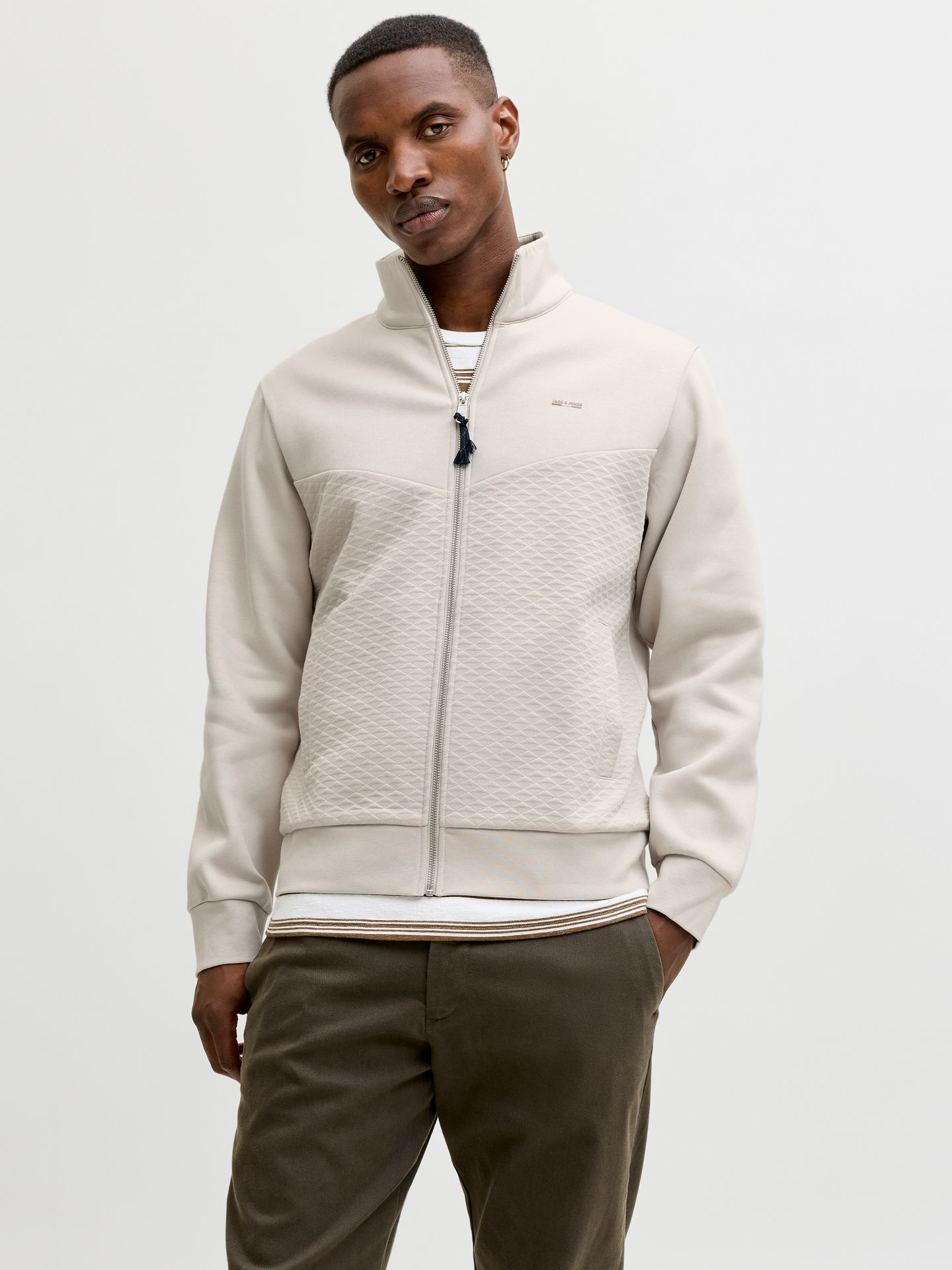 JPRBLUFRANKIE SWEAT ZIP HIGH NECK
