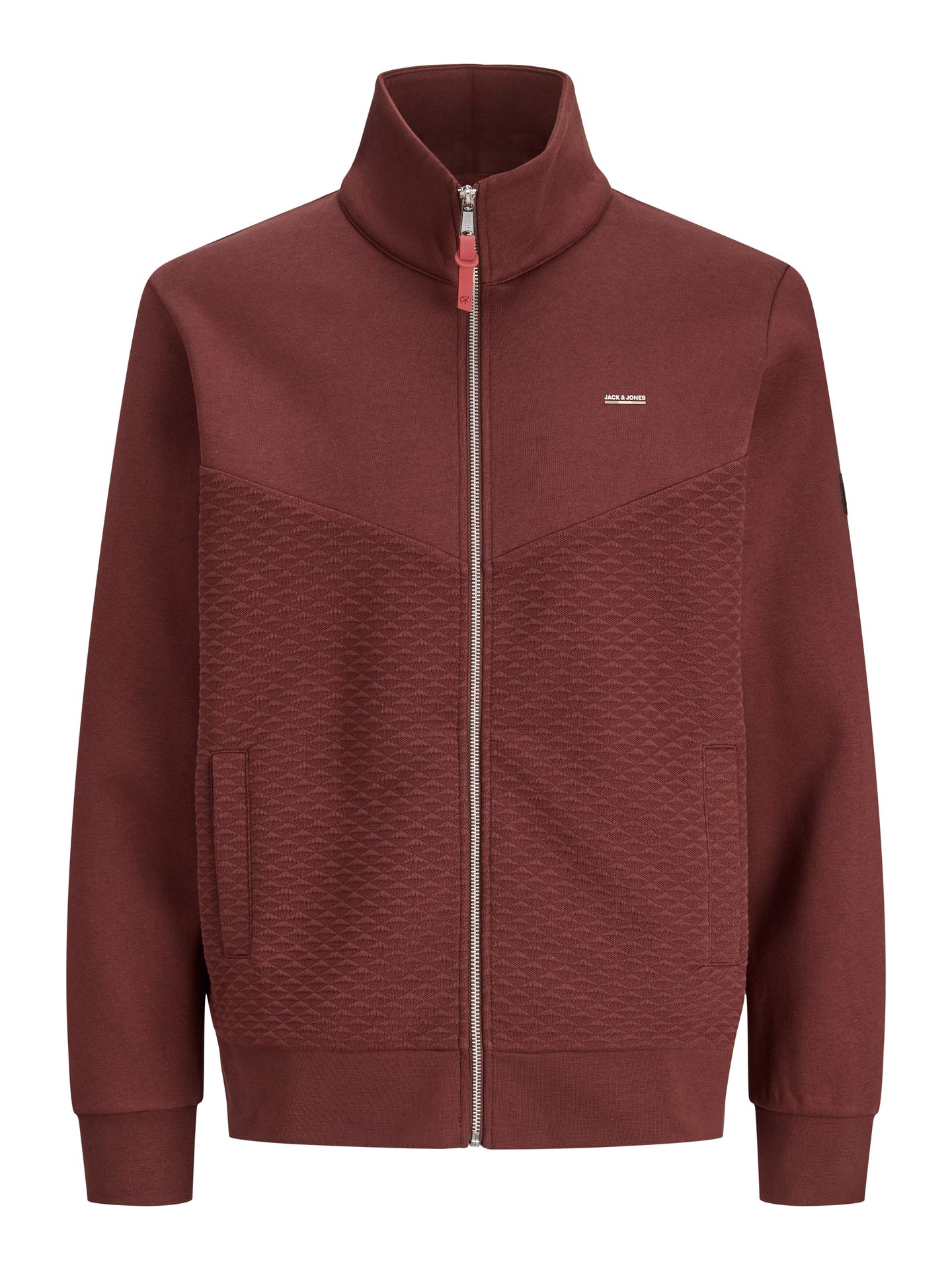Jack & Jones JPRBLUFRANKIE SWEAT ZIP HIGH NECK Bitter Chocolate 00111589-EKA26011400003631
