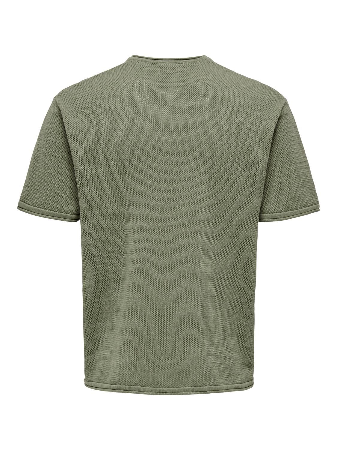 Only & Sons ONSKEN RLX SS CROCHET CREW KNIT Deep Lichen Green 2900153391056 Only & Sons ONSKEN RLX SS CROCHET CREW KNIT Deep Lichen Green 2900153391056