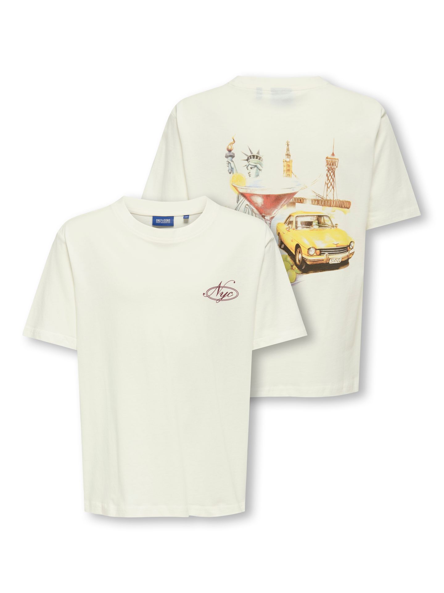 Only & Sons OSJVISTA RLX SS TEE Cloud Dancer/LOCALS 2900153407016