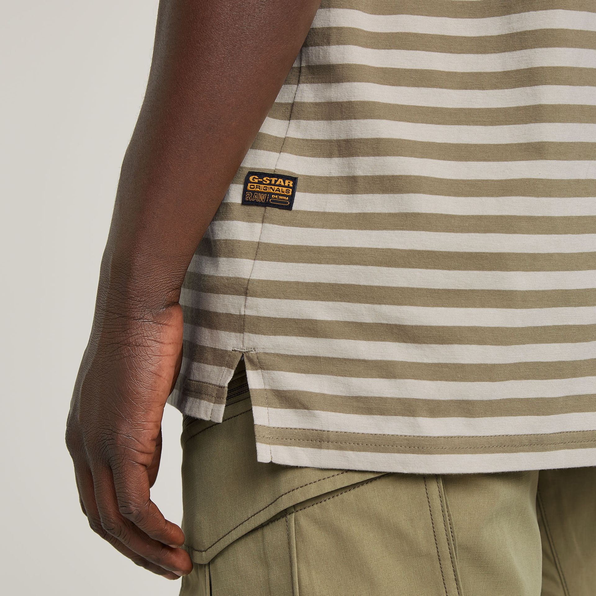 G-star Raw Nifous stripe r t H227 ensis green/dk brick stripe 2900153430076