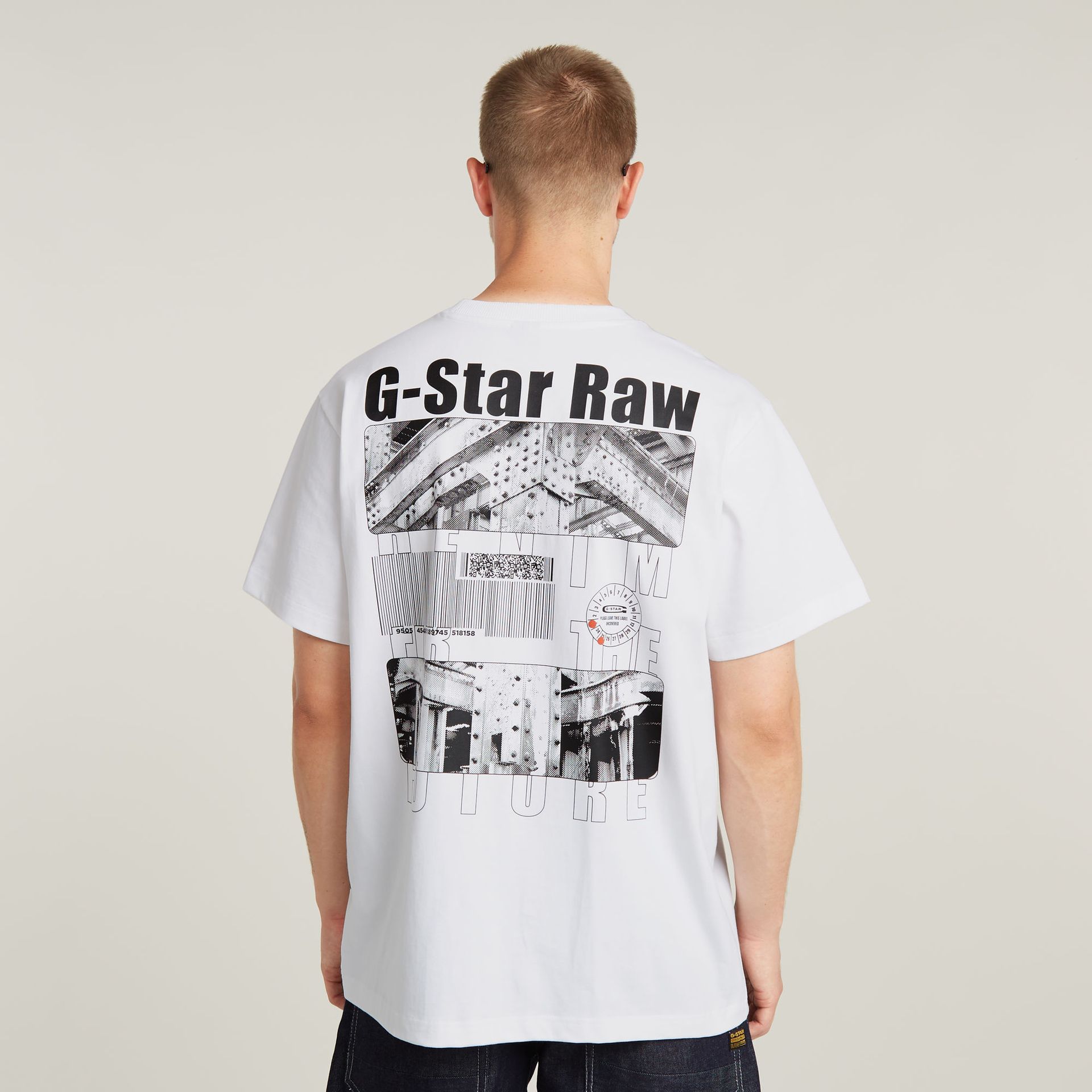 G-star Raw Barcode back gr loose r t 110 white 2900153437068