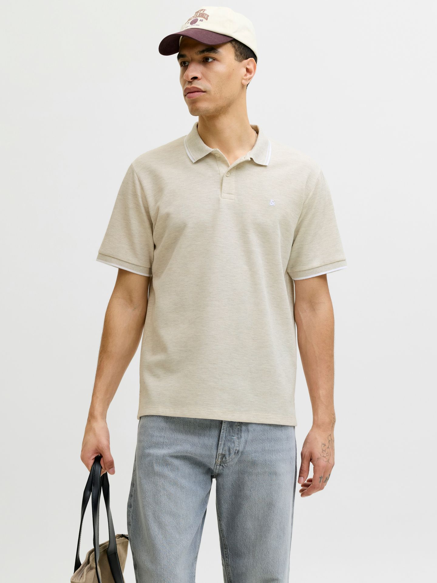 Jack & Jones JJEAUSTIN POLO SS NOOS Antique White/Play & Melange 2900168172015